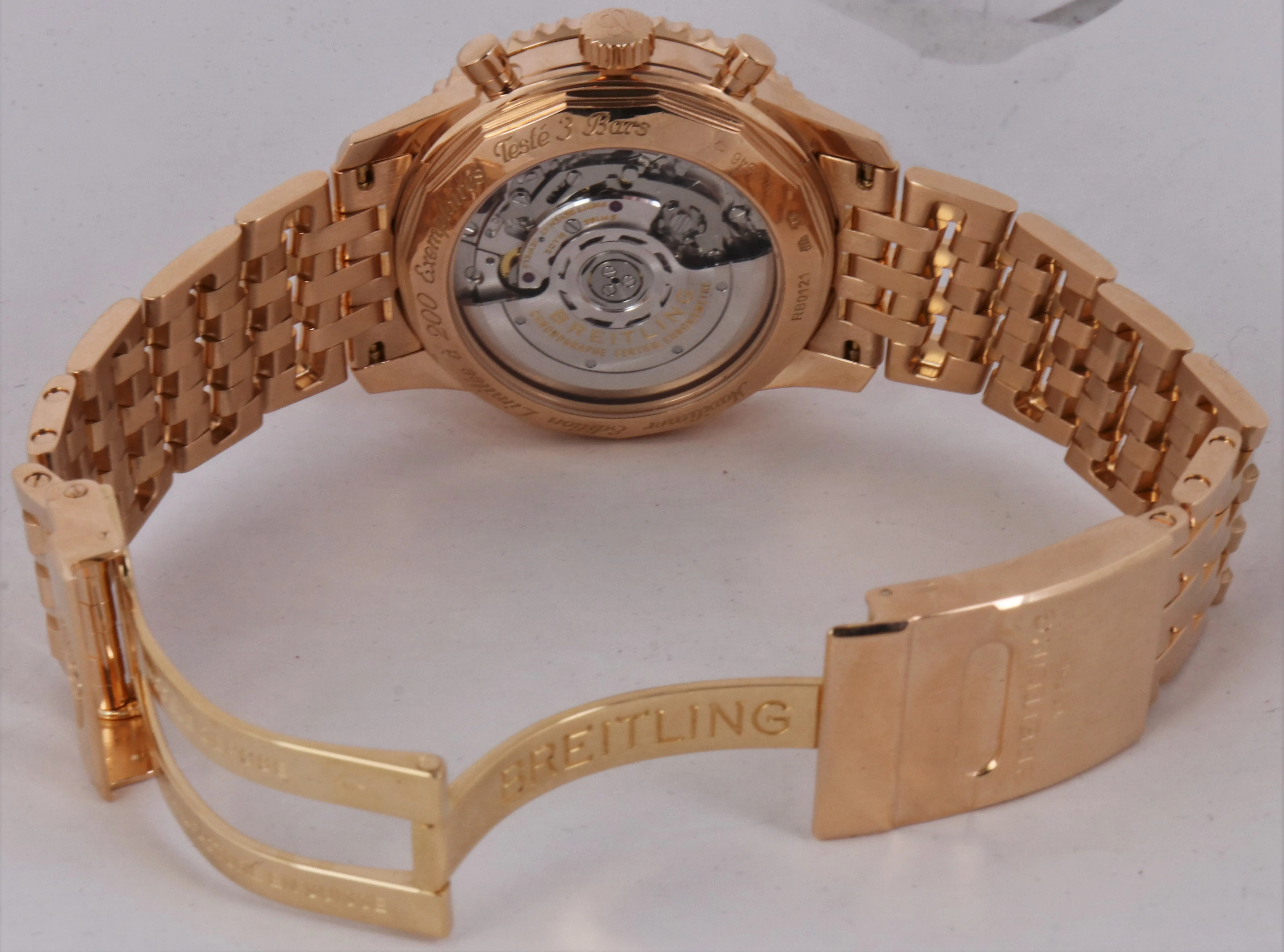 MINT Breitling Navitimer Limited Edition 43mm 18K Rose Gold RB0121 Chrono Watch