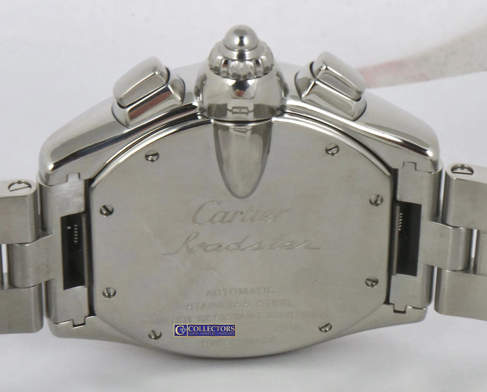 MINT Men's Cartier Roadster XL Stainless Silver White Chronograph W62019X6 2618