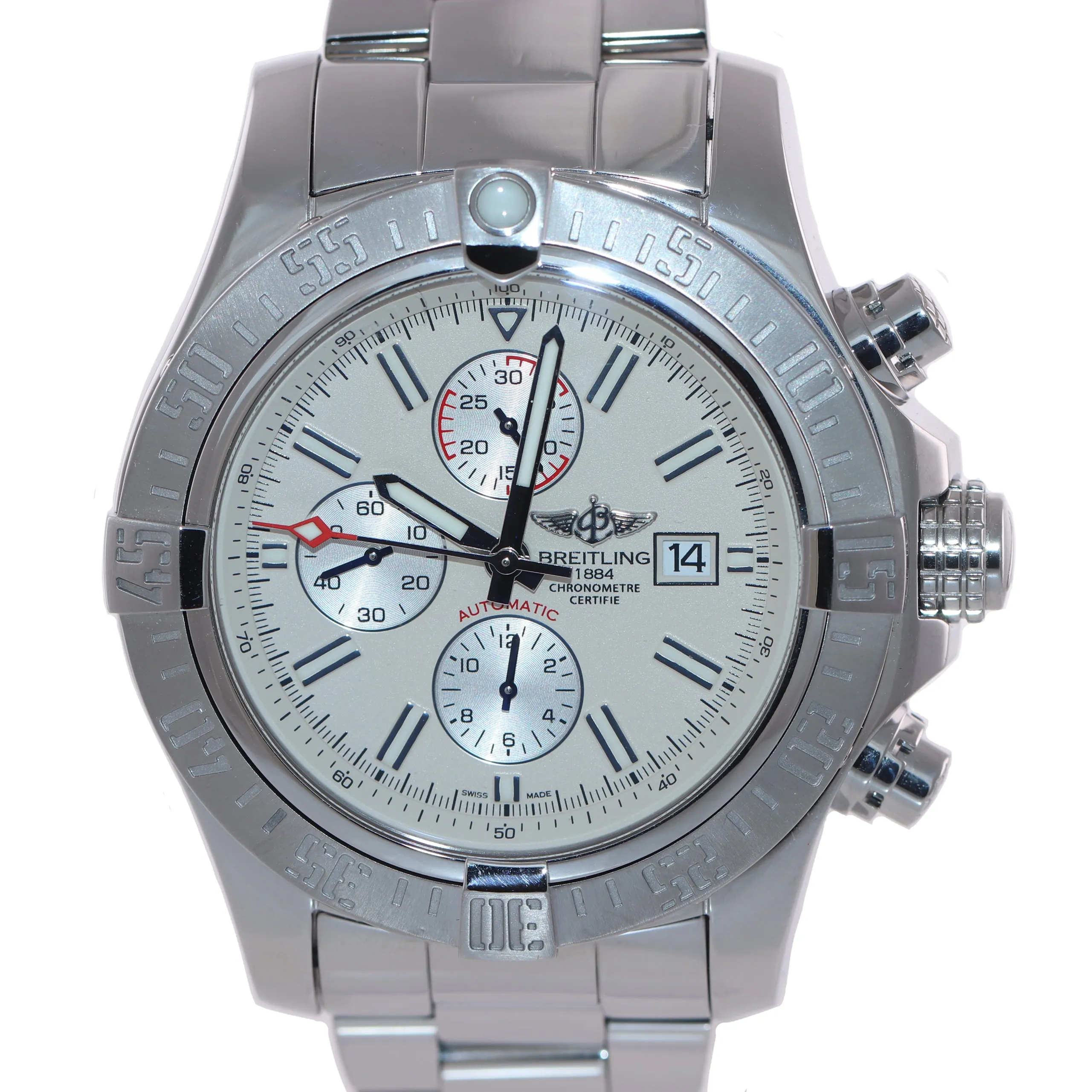 MINT PAPERS Breitling Super Avenger II Chronograph Cream Steel A13370 48mm Watch