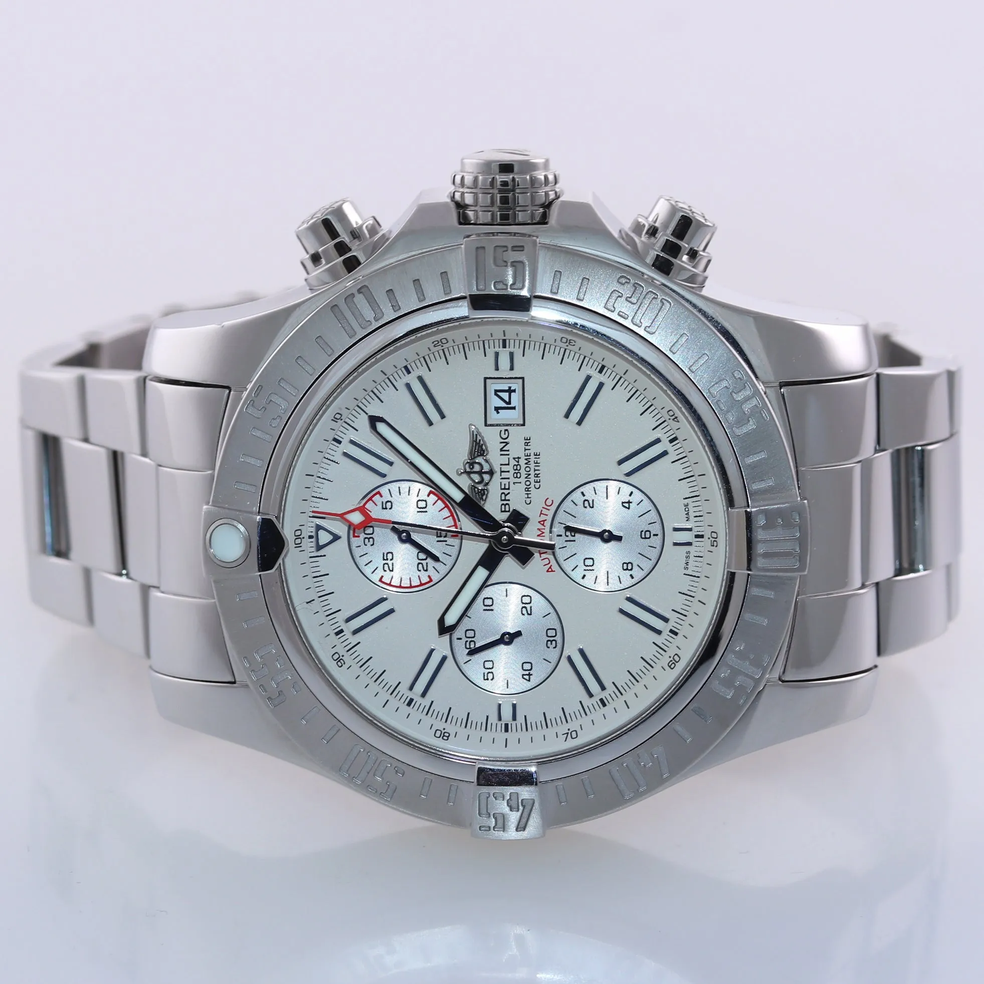 MINT PAPERS Breitling Super Avenger II Chronograph Cream Steel A13370 48mm Watch