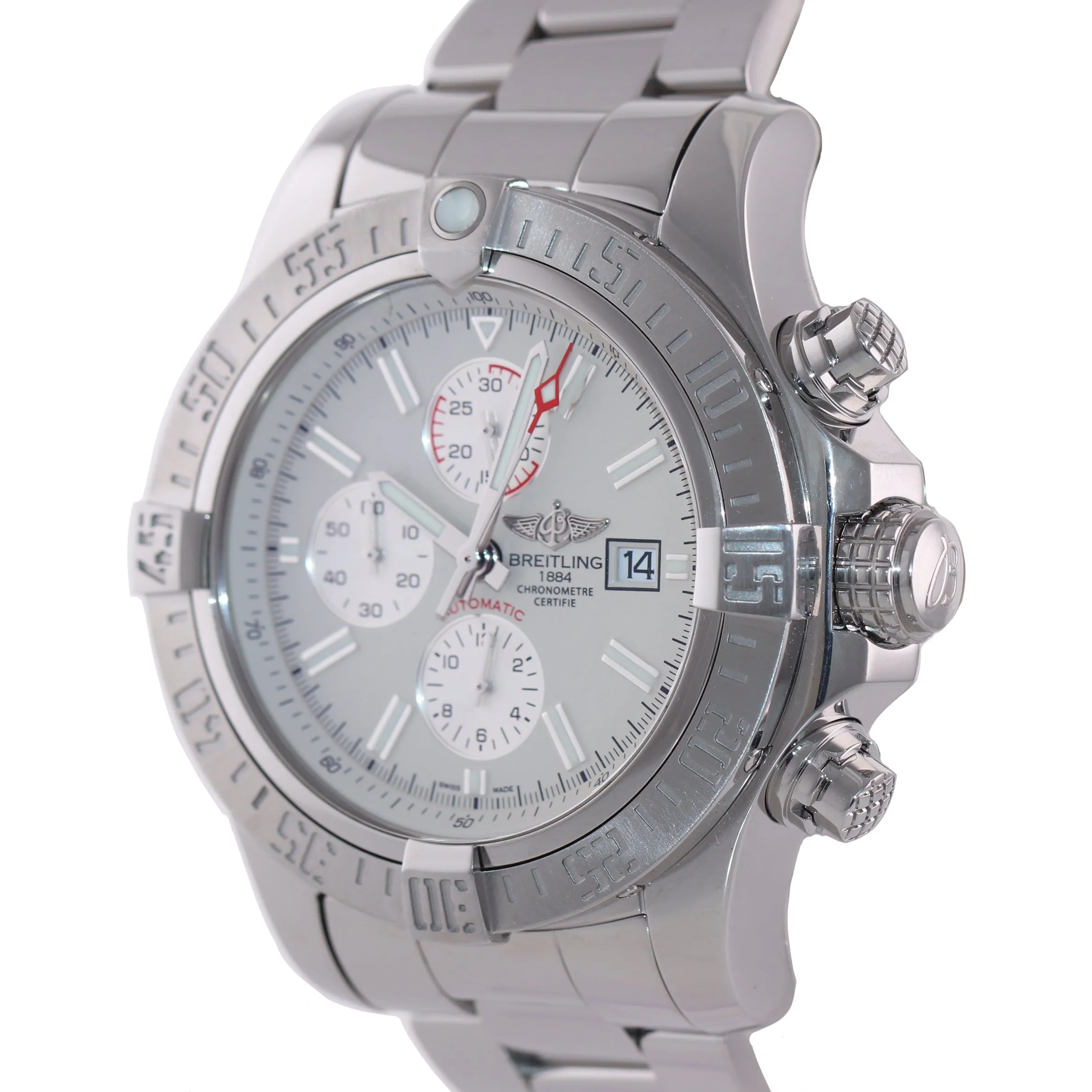 MINT PAPERS Breitling Super Avenger II Chronograph Cream Steel A13370 48mm Watch