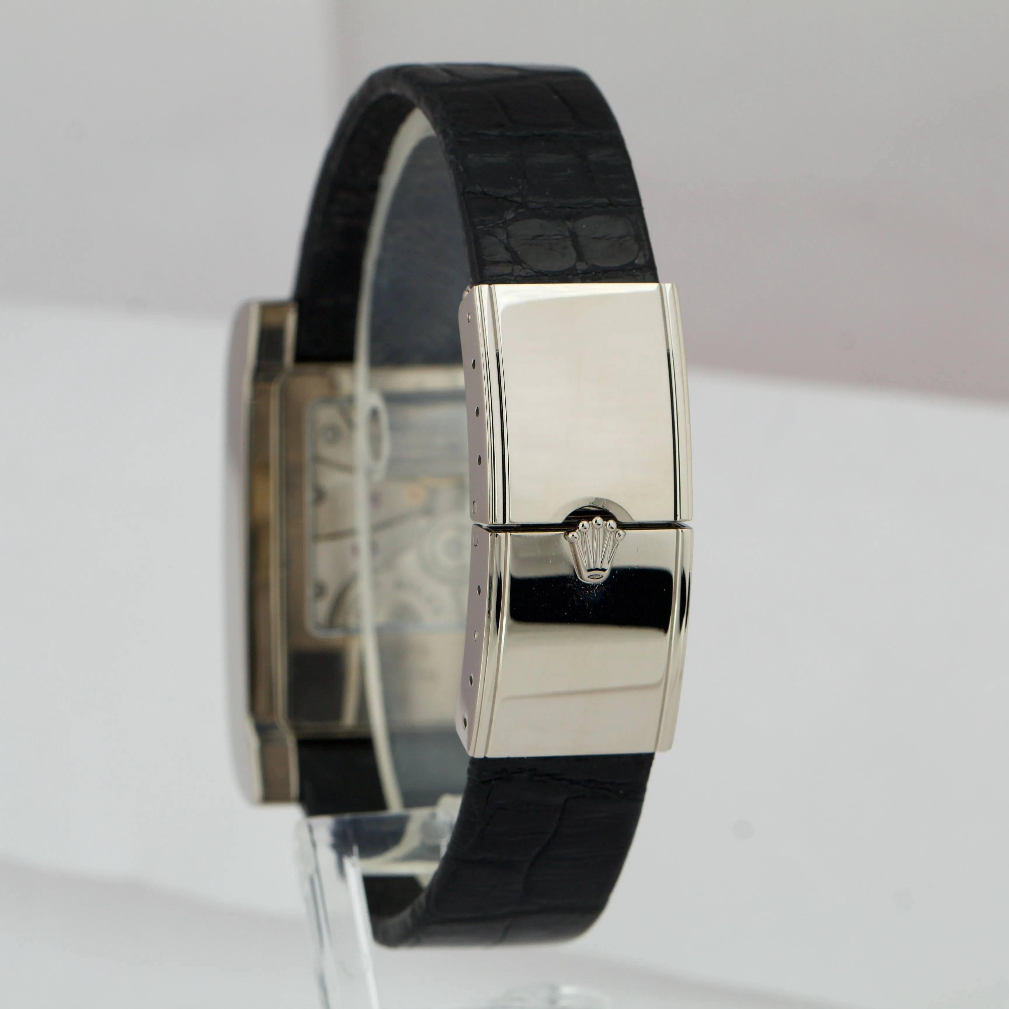 MINT Rolex Cellini Prince 18K White Gold 27mm Leather Hand-Winding Watch 5441