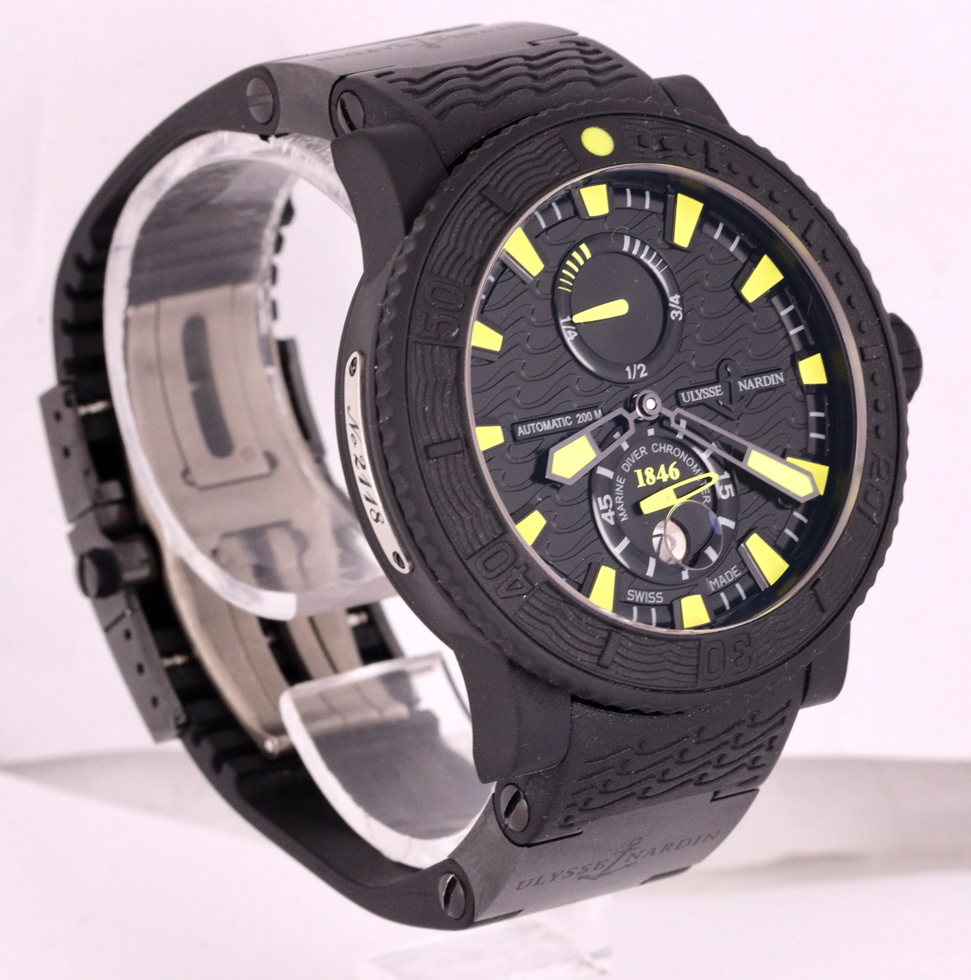 MINT Ulysse Nardin Maxi Marine Diver Black Sea Yellow Automatic Watch 263-92-3C