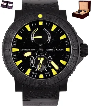 MINT Ulysse Nardin Maxi Marine Diver Black Sea Yellow Automatic Watch 263-92-3C
