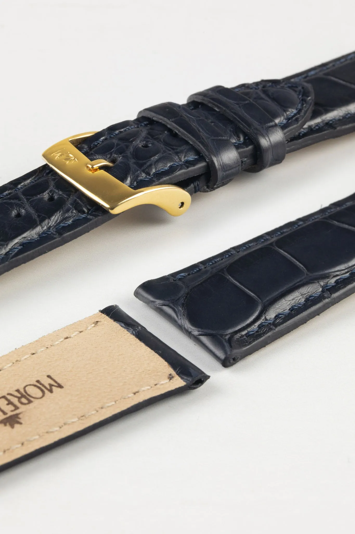 Morellato AMADEUS Genuine Alligator Watch Strap in DARK BLUE