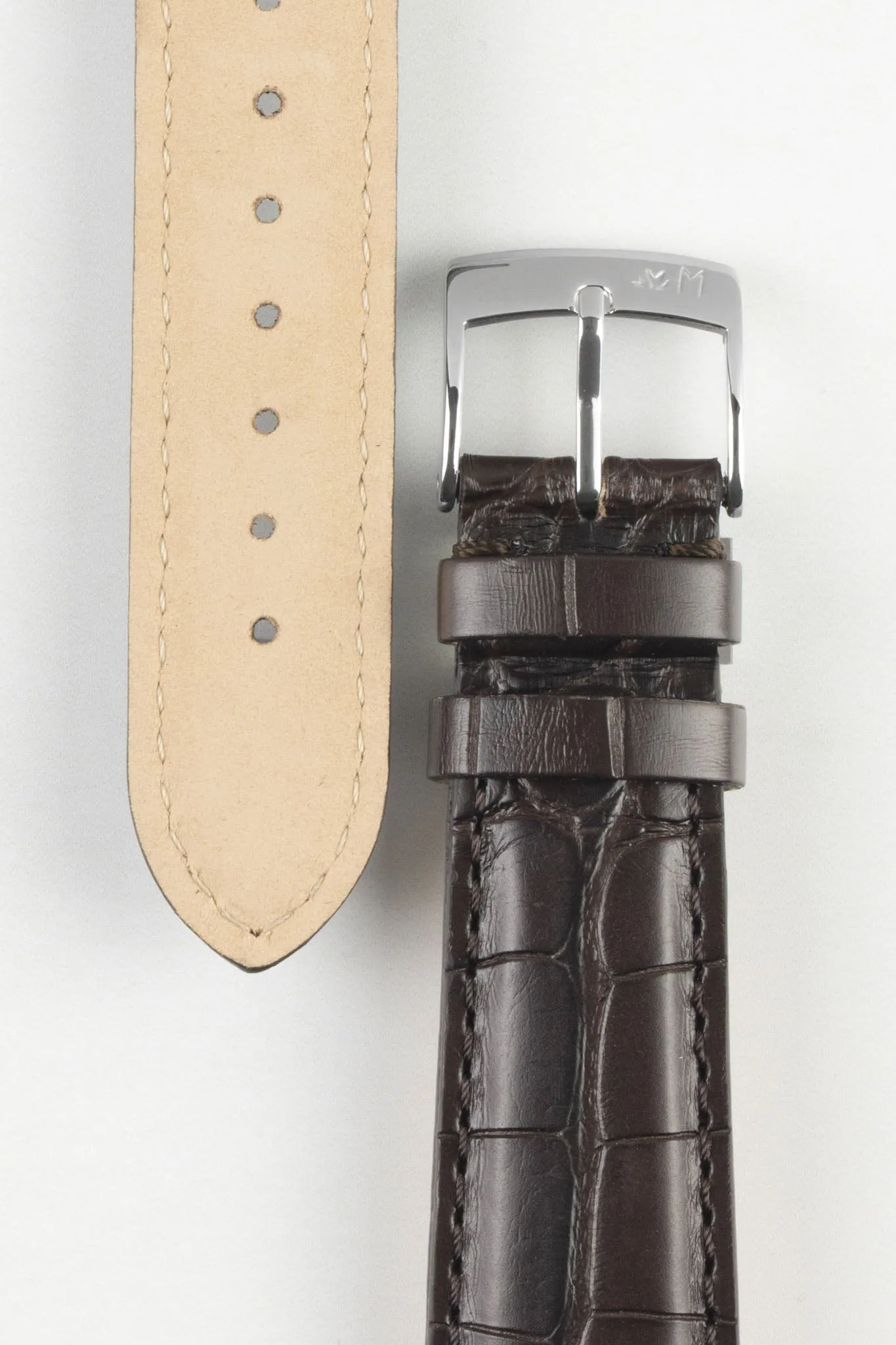 Morellato AMADEUS Genuine Alligator Watch Strap in DARK BROWN