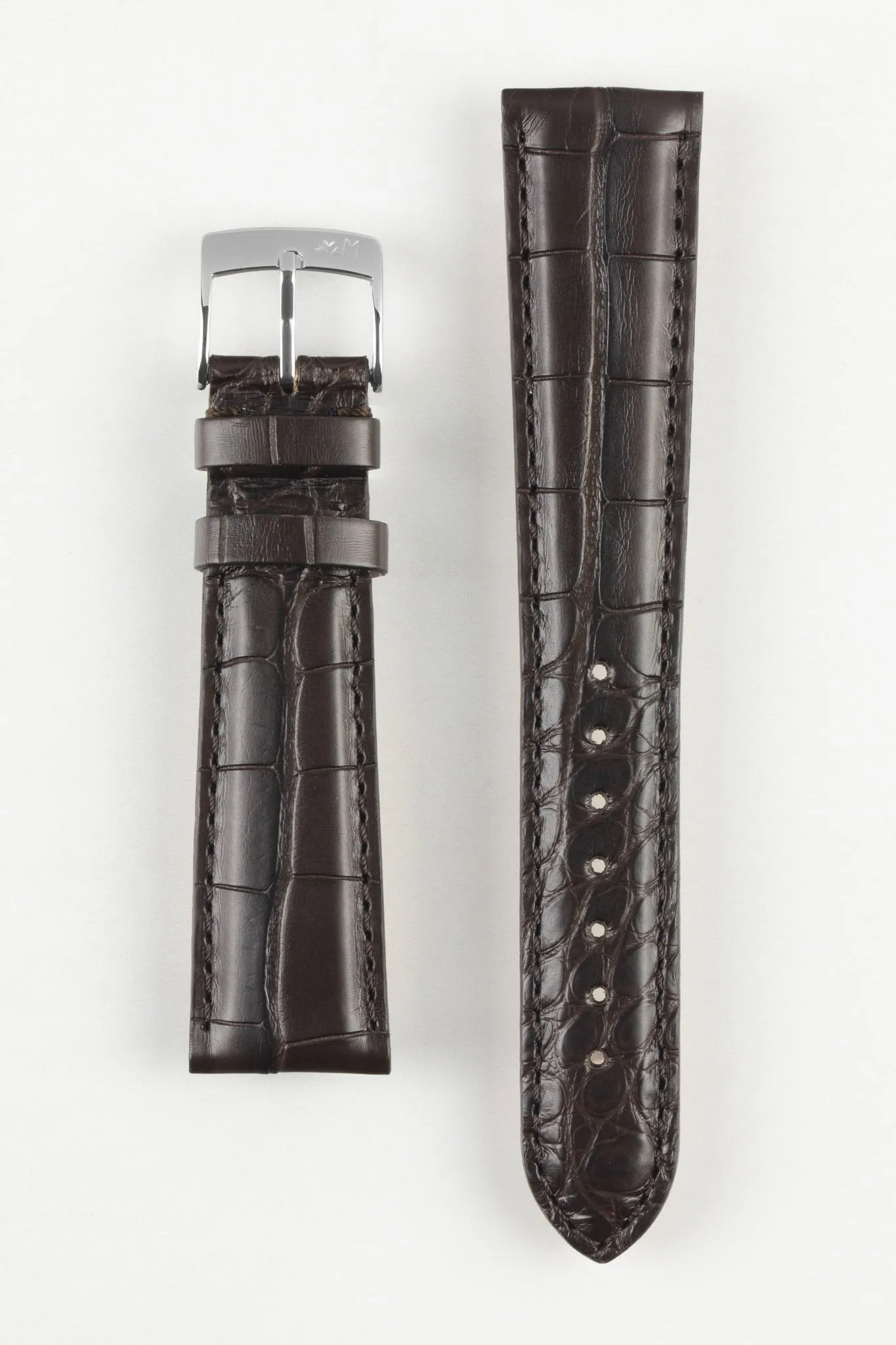 Morellato AMADEUS Genuine Alligator Watch Strap in DARK BROWN