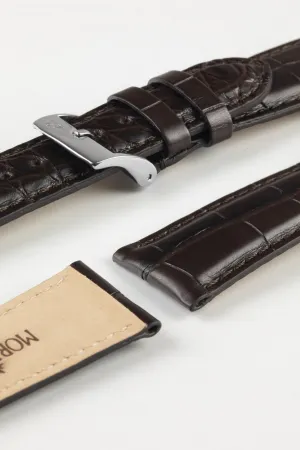 Morellato AMADEUS Genuine Alligator Watch Strap in DARK BROWN