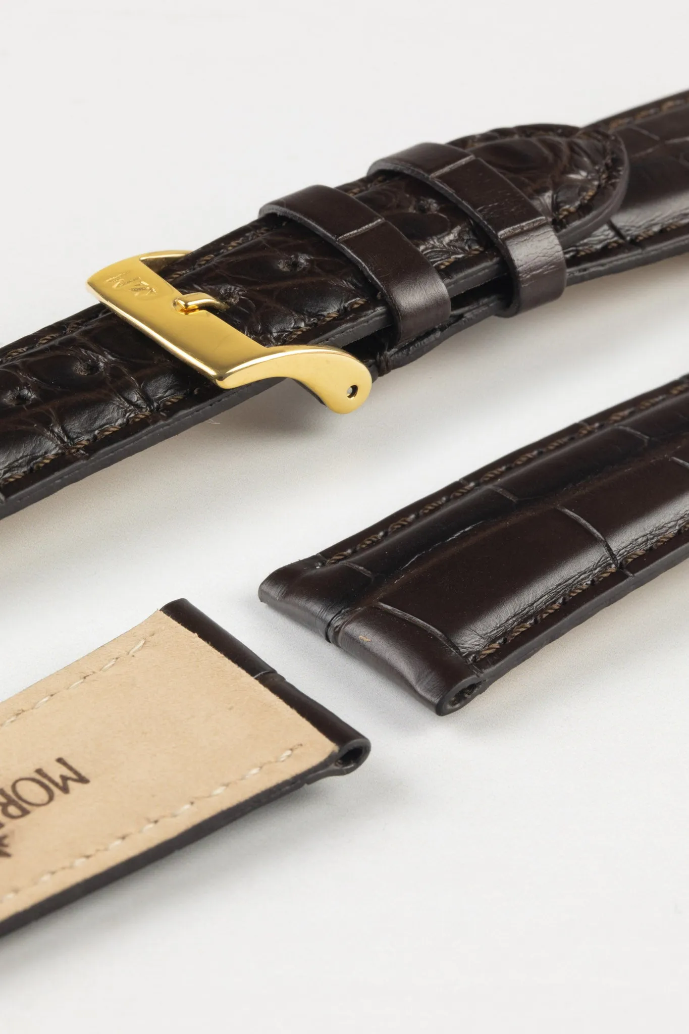 Morellato AMADEUS Genuine Alligator Watch Strap in DARK BROWN