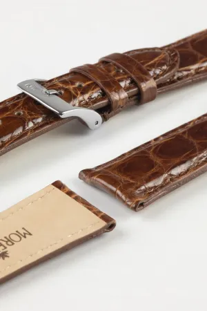 Morellato AMADEUS Genuine Crocodile Leather Watch Strap in BROWN