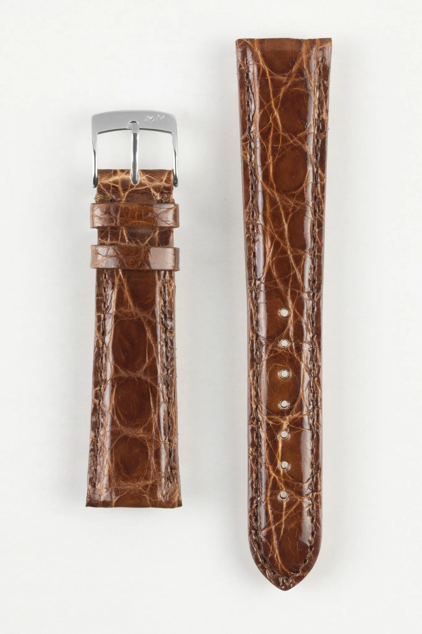 Morellato AMADEUS Genuine Crocodile Leather Watch Strap in BROWN
