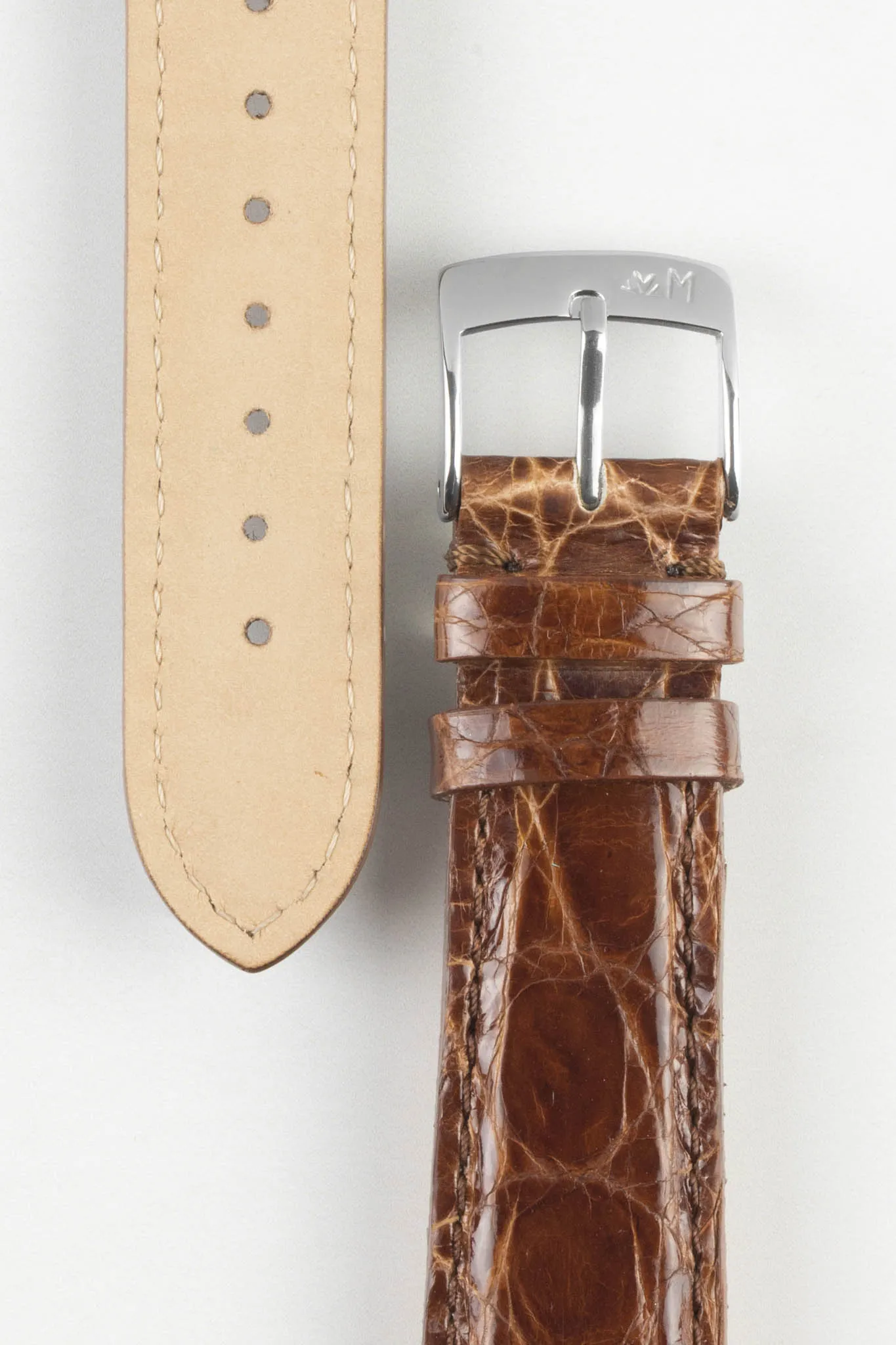 Morellato AMADEUS Genuine Crocodile Leather Watch Strap in BROWN