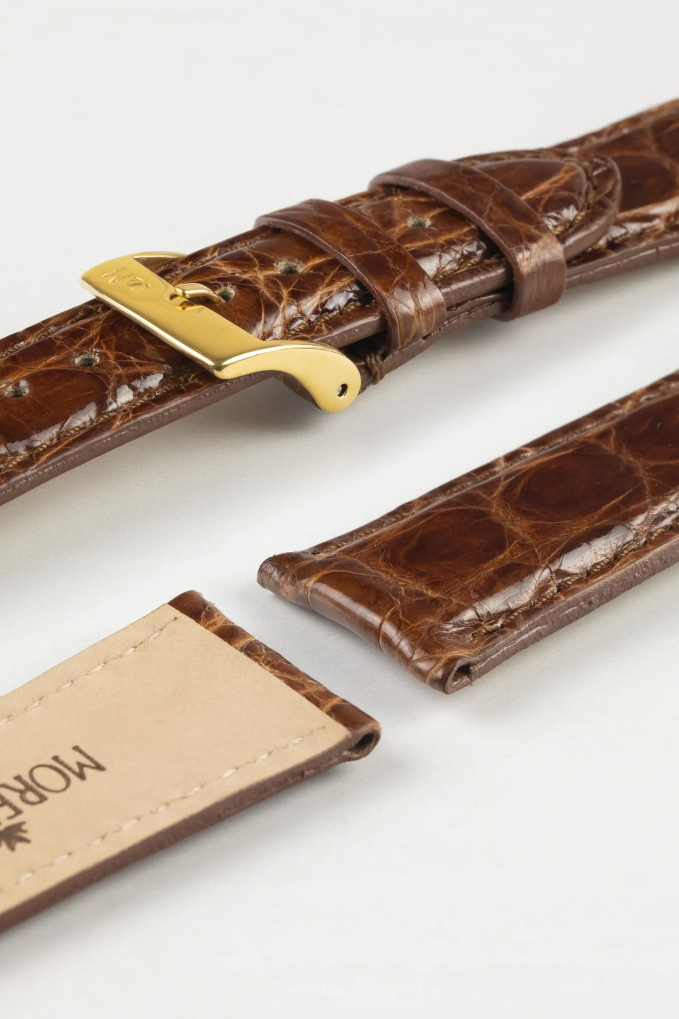 Morellato AMADEUS Genuine Crocodile Leather Watch Strap in BROWN