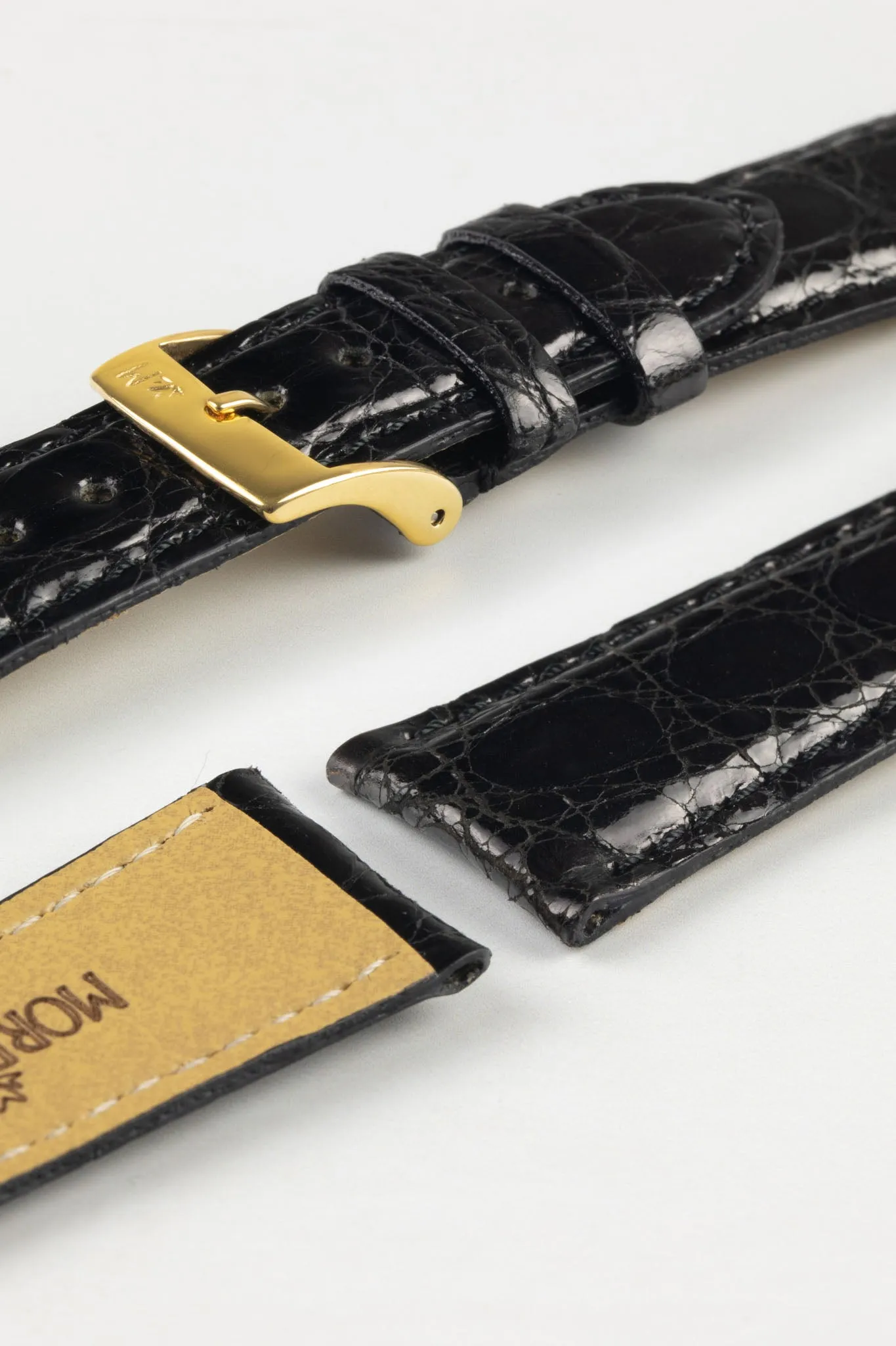 Morellato MOMBASA Genuine Crocodile Watch Strap in BLACK