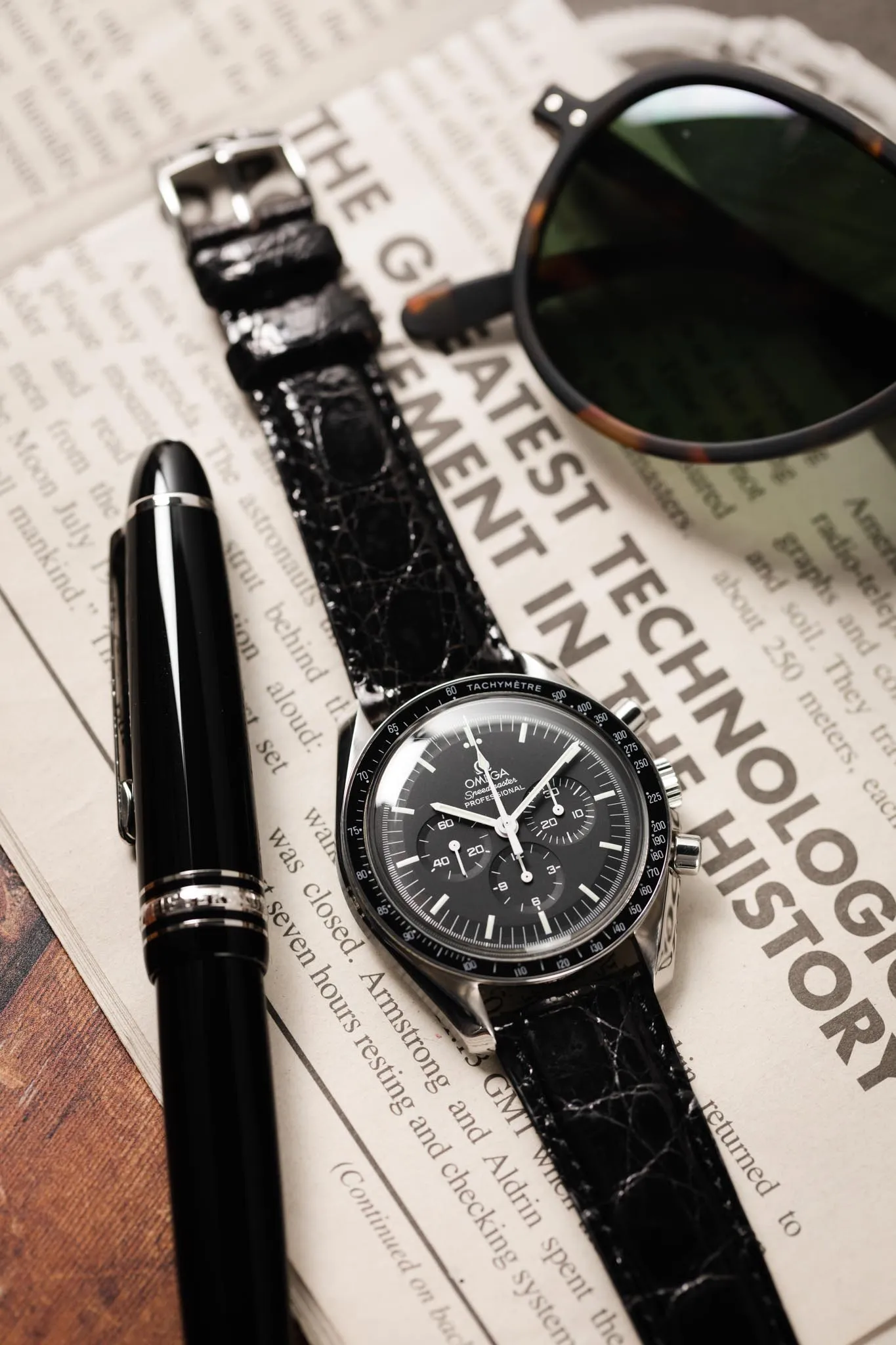 Morellato MOMBASA Genuine Crocodile Watch Strap in BLACK