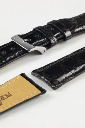 Morellato MOMBASA Genuine Crocodile Watch Strap in BLACK