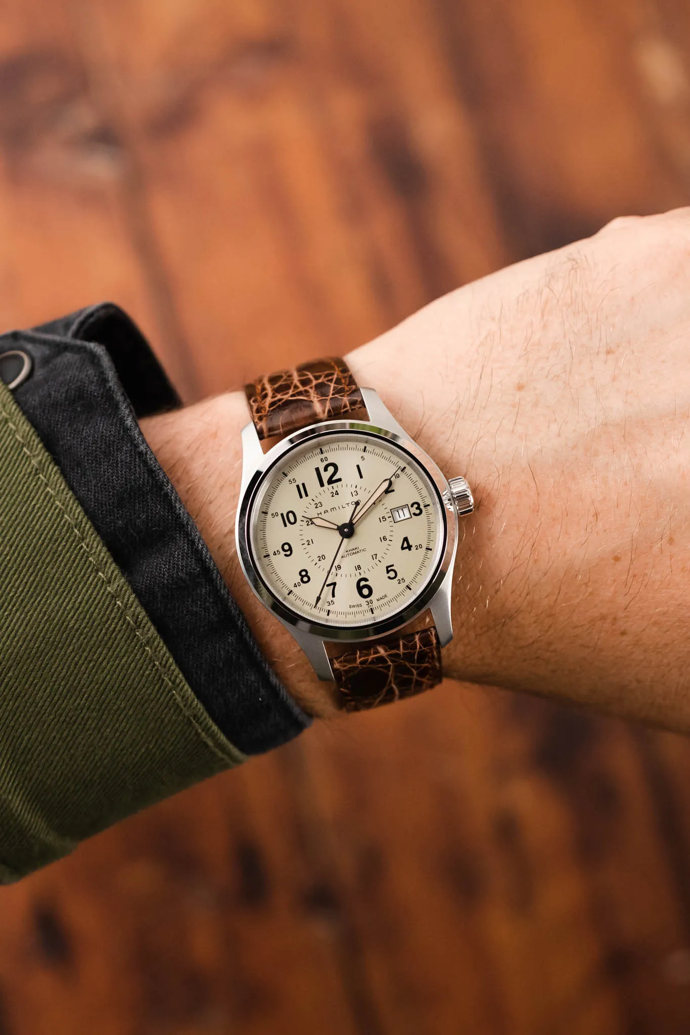 Morellato TRACY Genuine Crocodile Watch Strap in BROWN
