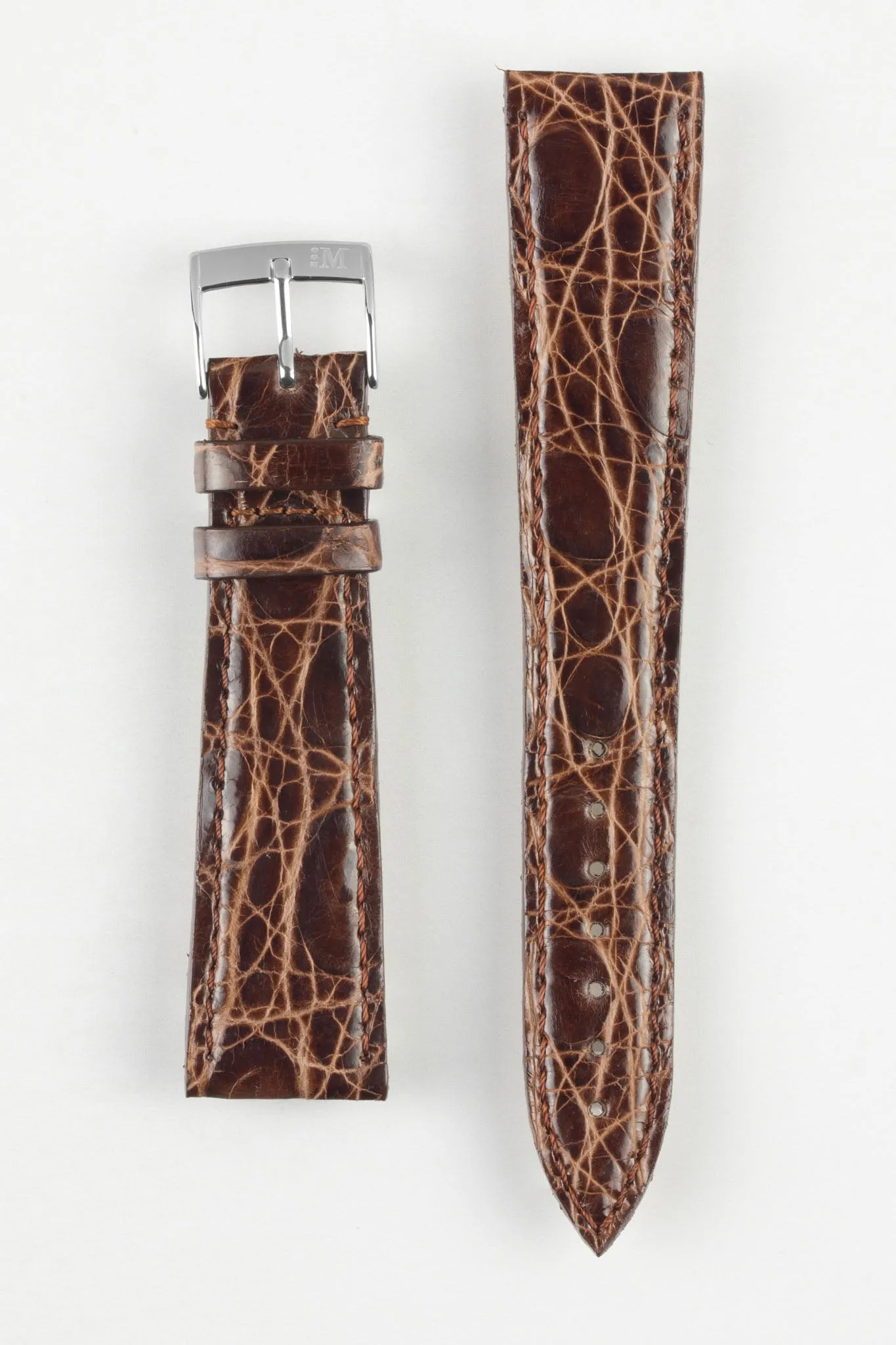 Morellato TRACY Genuine Crocodile Watch Strap in BROWN