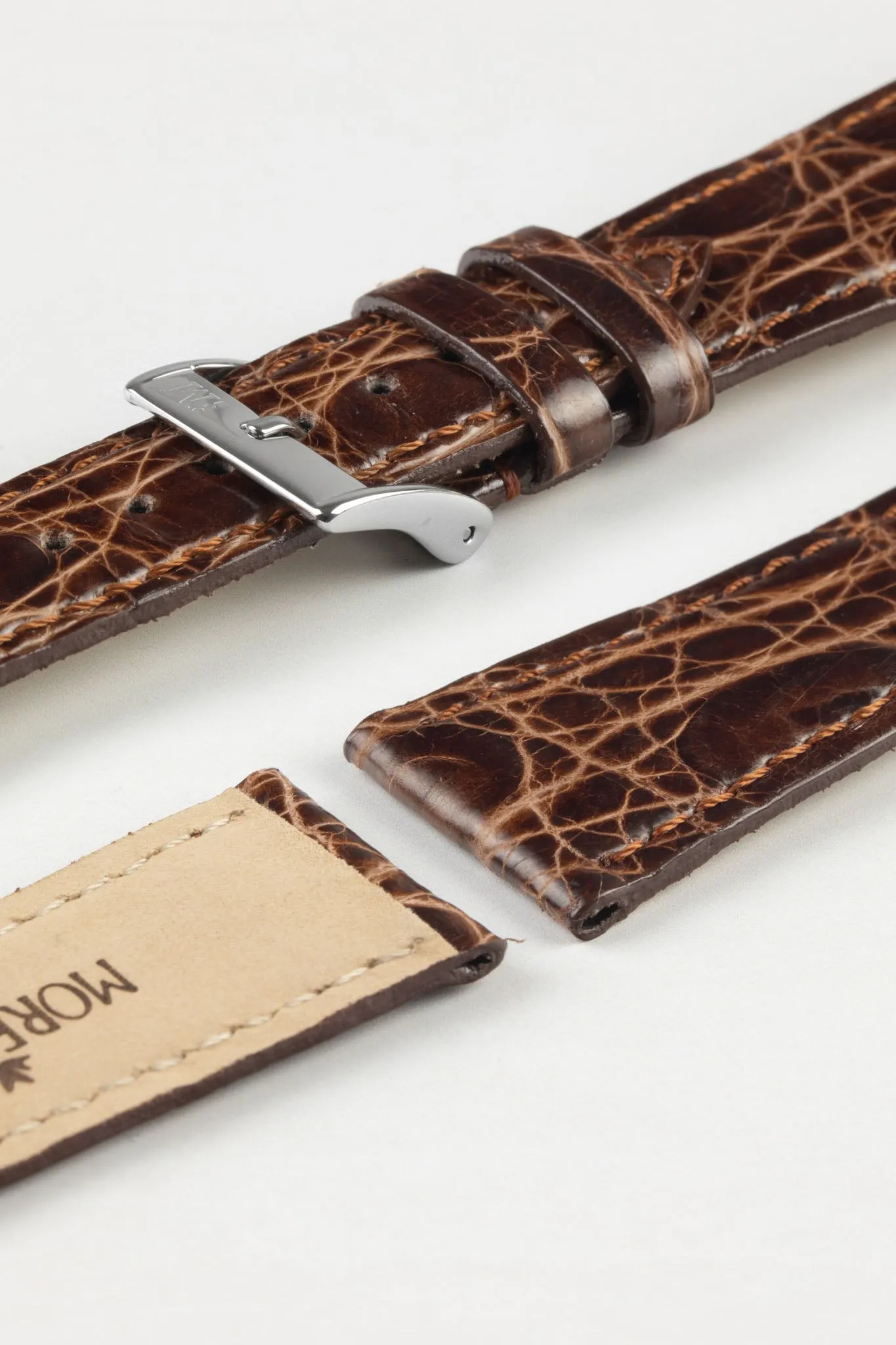 Morellato TRACY Genuine Crocodile Watch Strap in BROWN