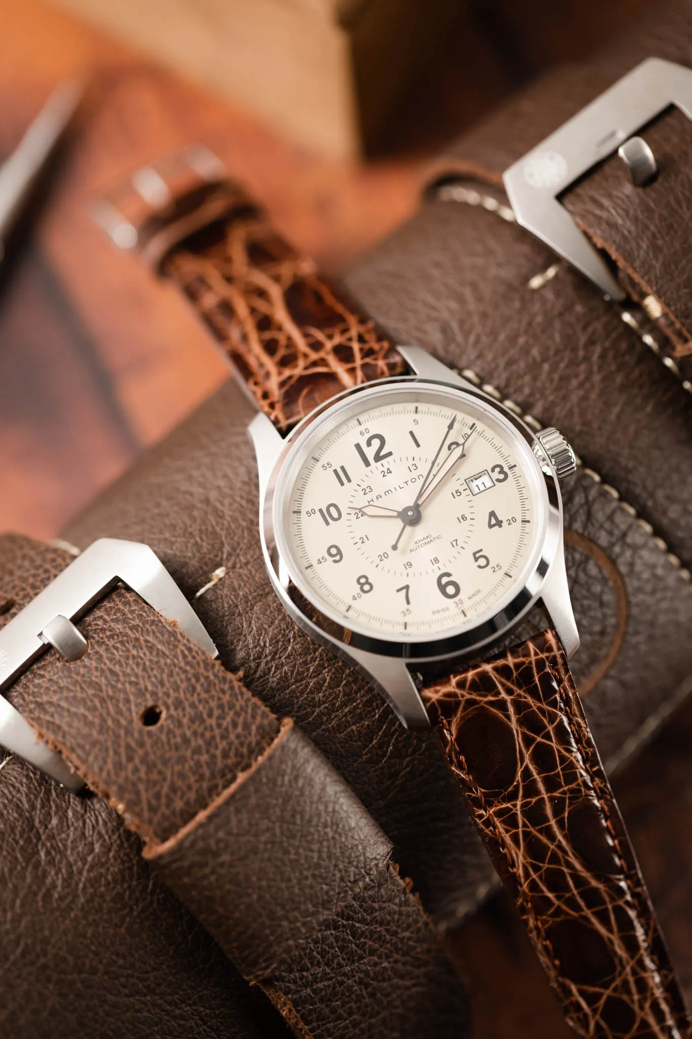 Morellato TRACY Genuine Crocodile Watch Strap in BROWN