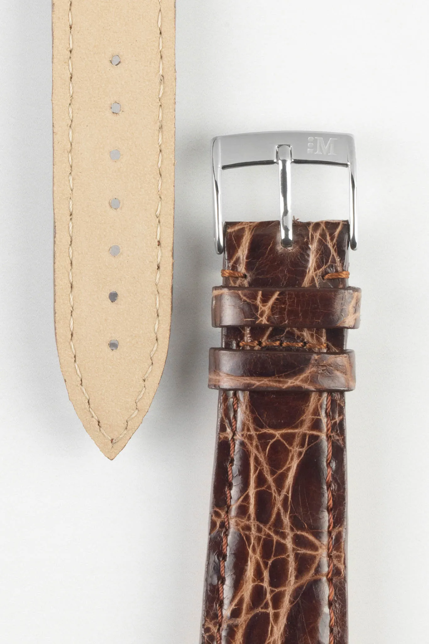 Morellato TRACY Genuine Crocodile Watch Strap in BROWN