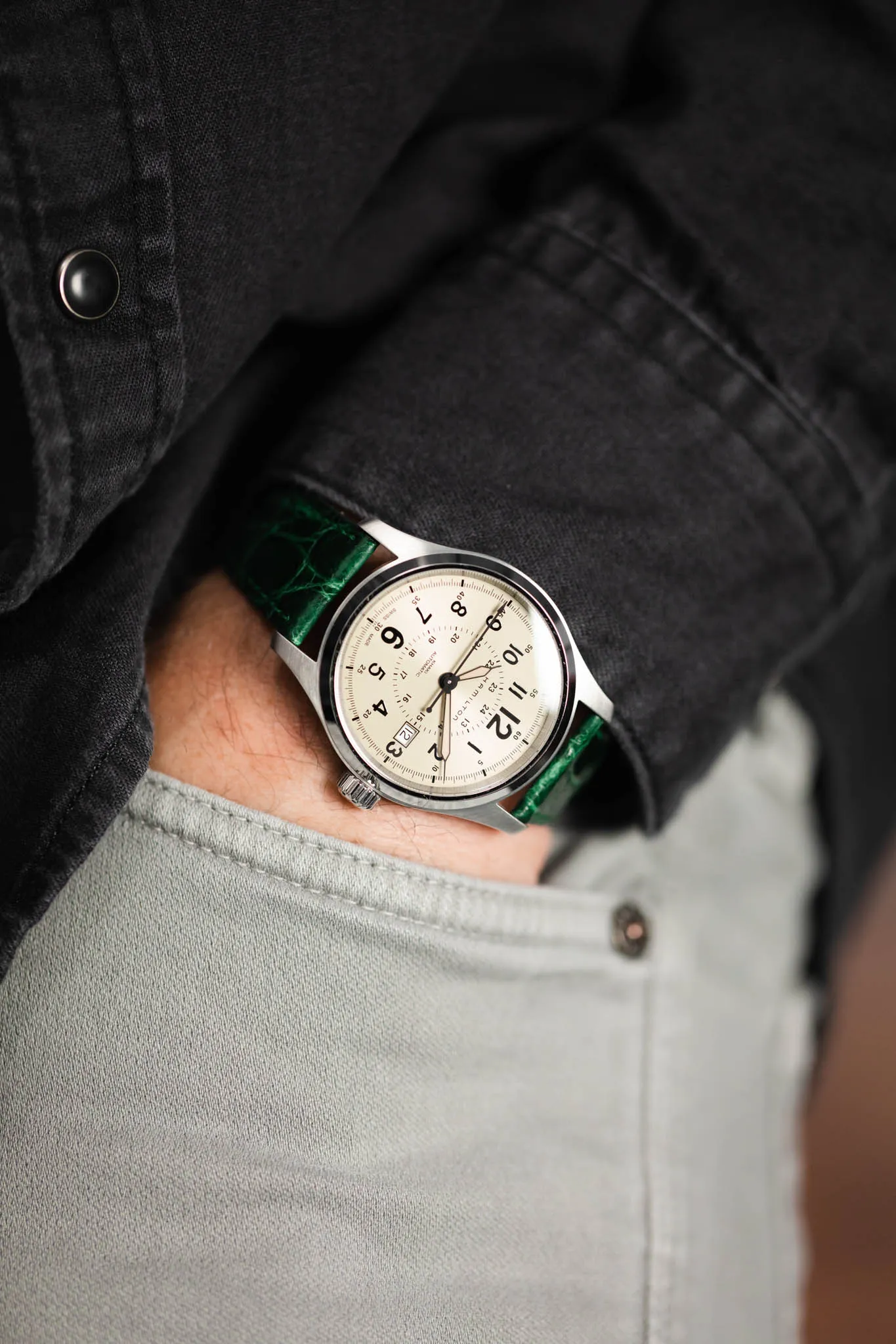 Morellato TRACY Genuine Crocodile Watch Strap in GREEN