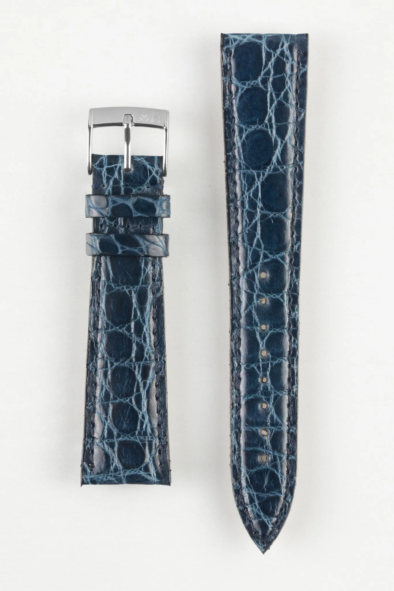 Morellato TRACY Genuine Crocodile Watch Strap in NAVY BLUE