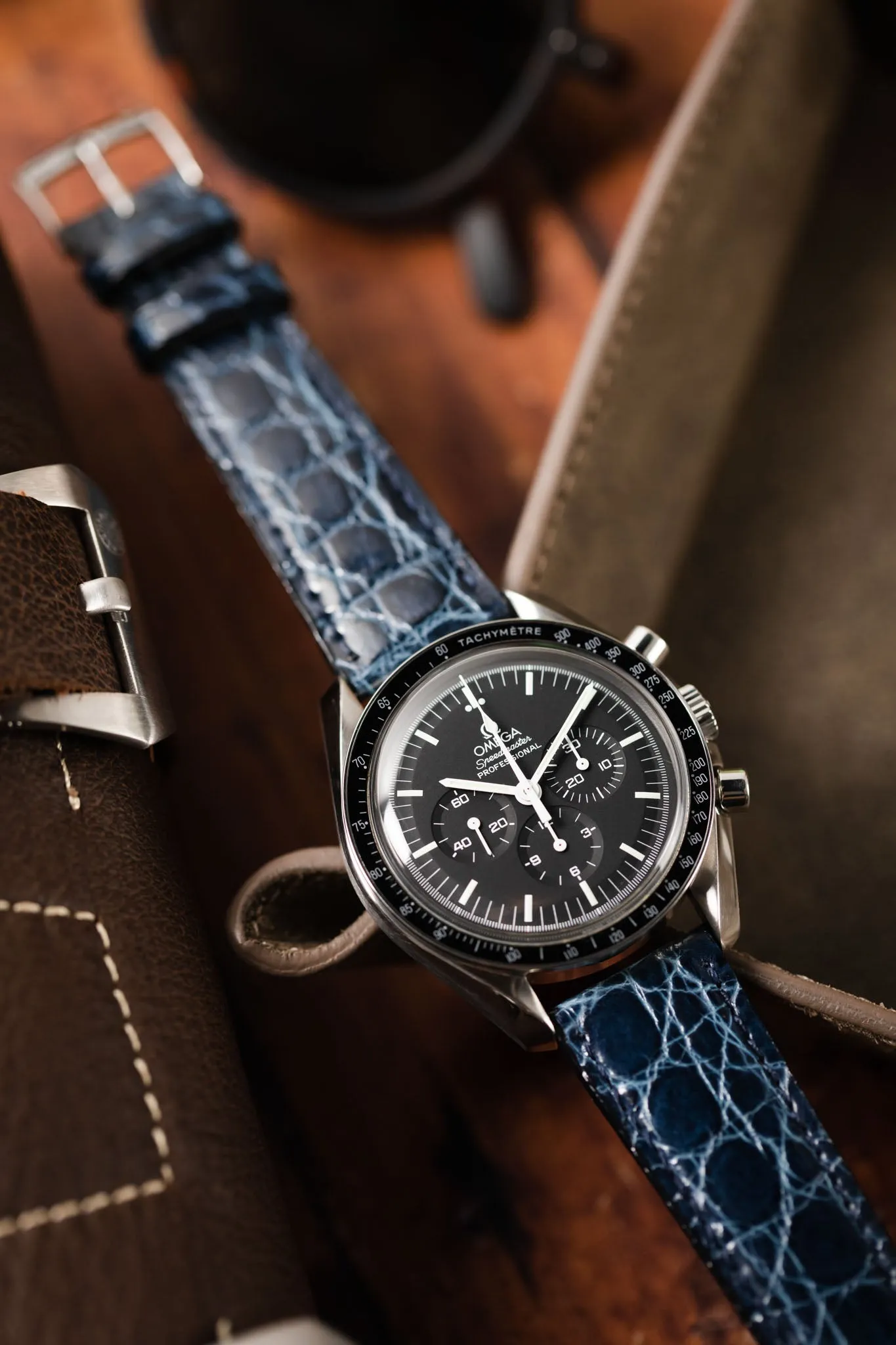 Morellato TRACY Genuine Crocodile Watch Strap in NAVY BLUE