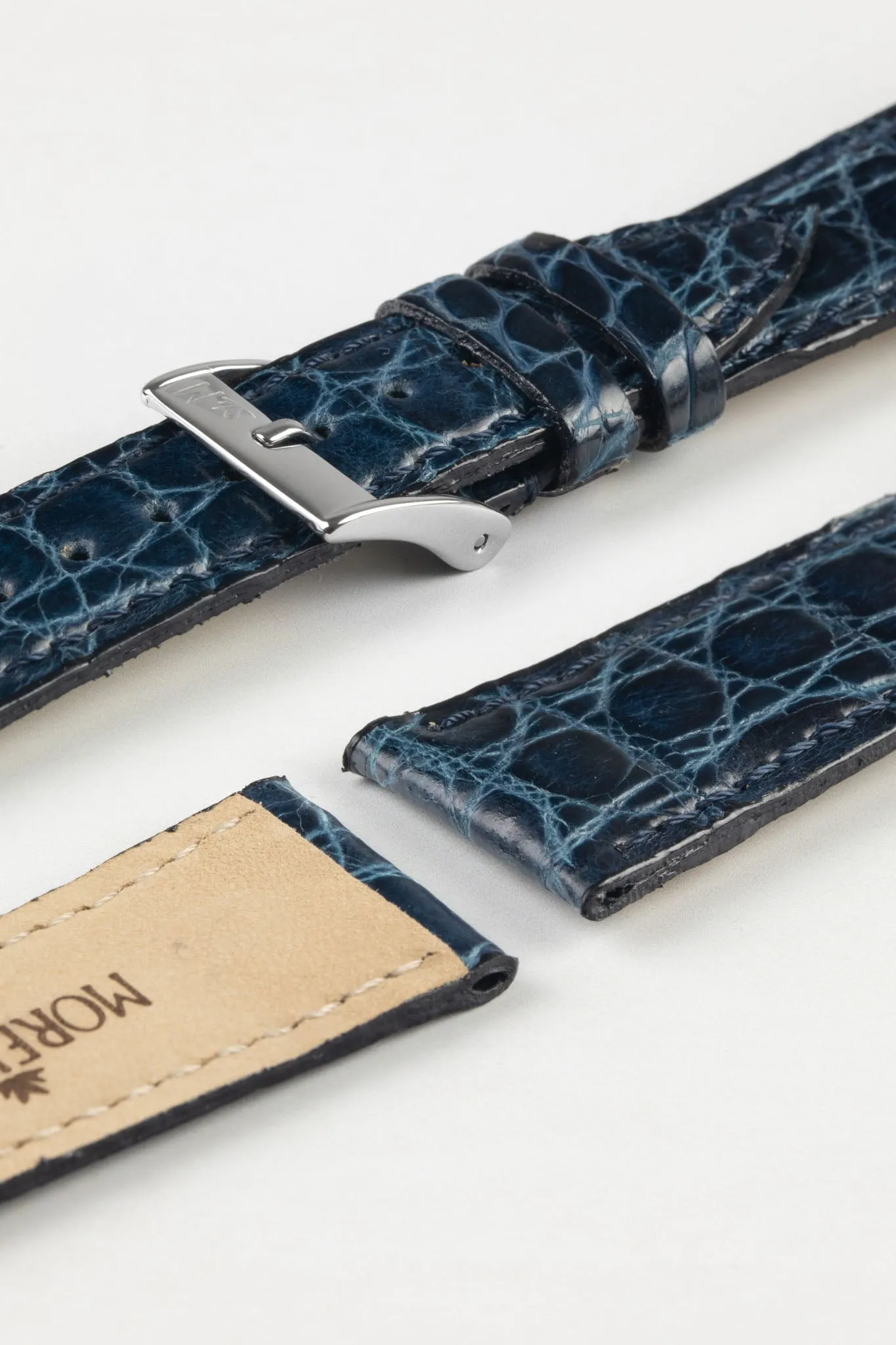 Morellato TRACY Genuine Crocodile Watch Strap in NAVY BLUE