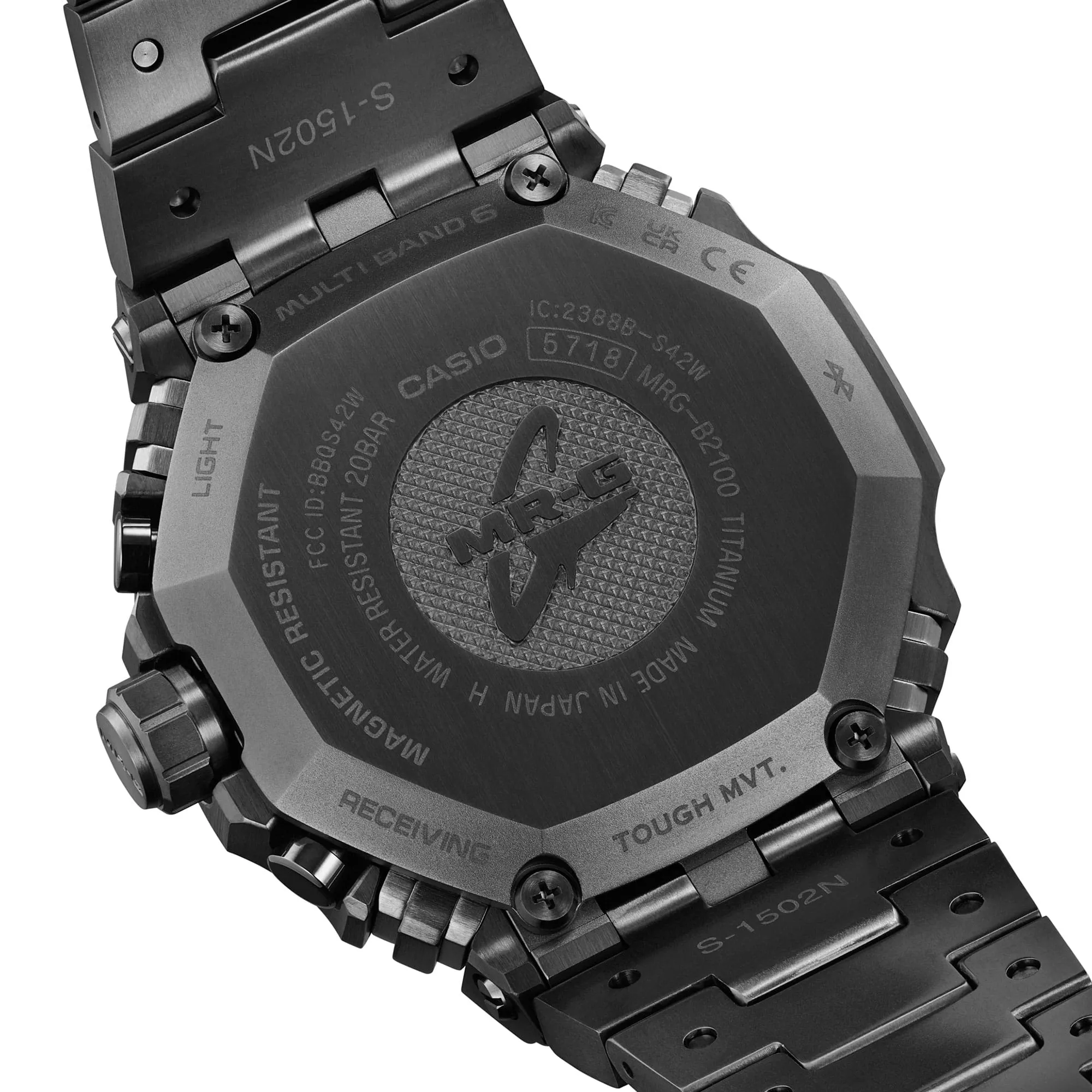 MR-G Black Polished Titanium Cobarion Tough Solar Watch MRGB2100B-1A