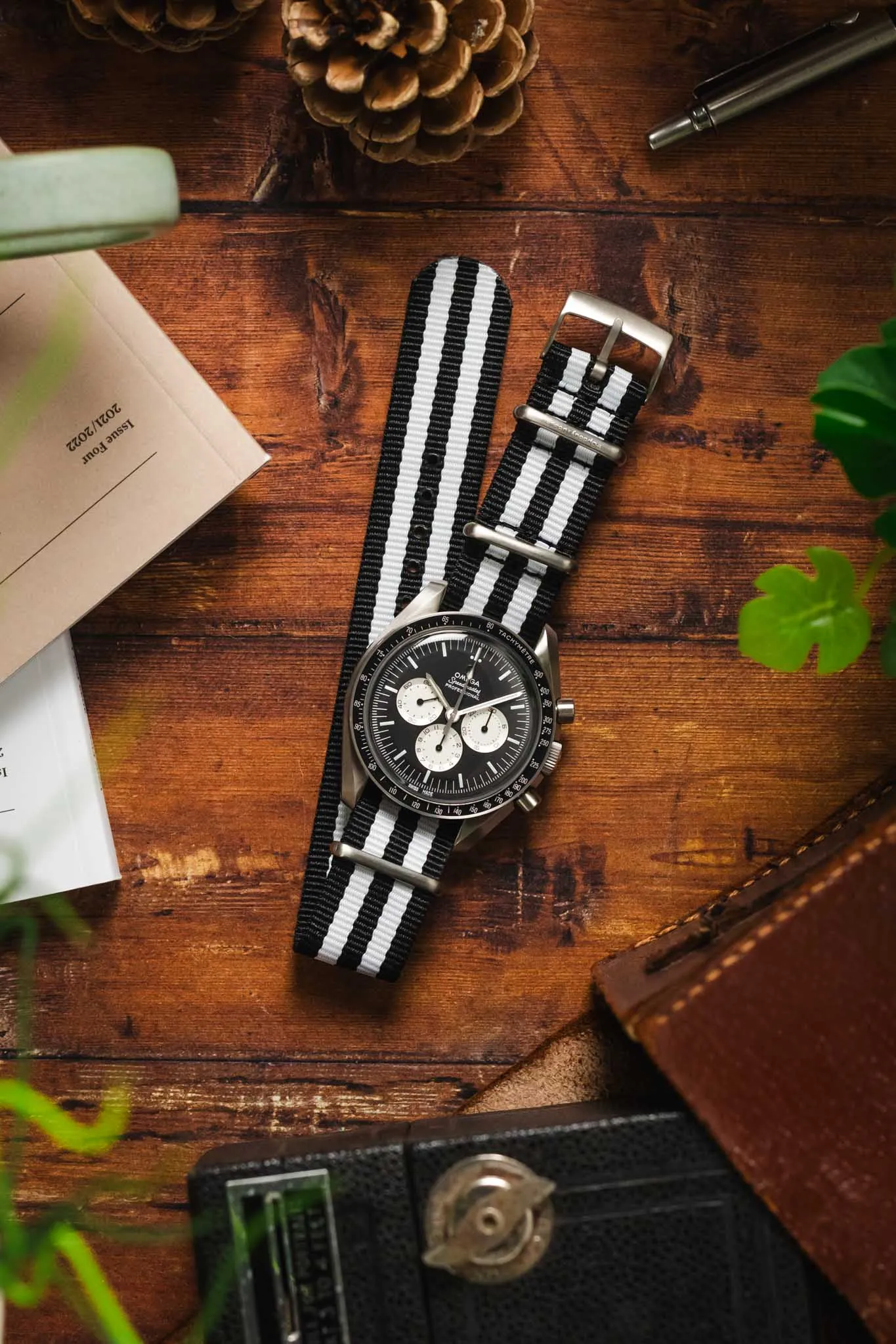 Nylon Watch Strap in BLACK with WHITE Stripes - #SpeedyTuesday Edition
