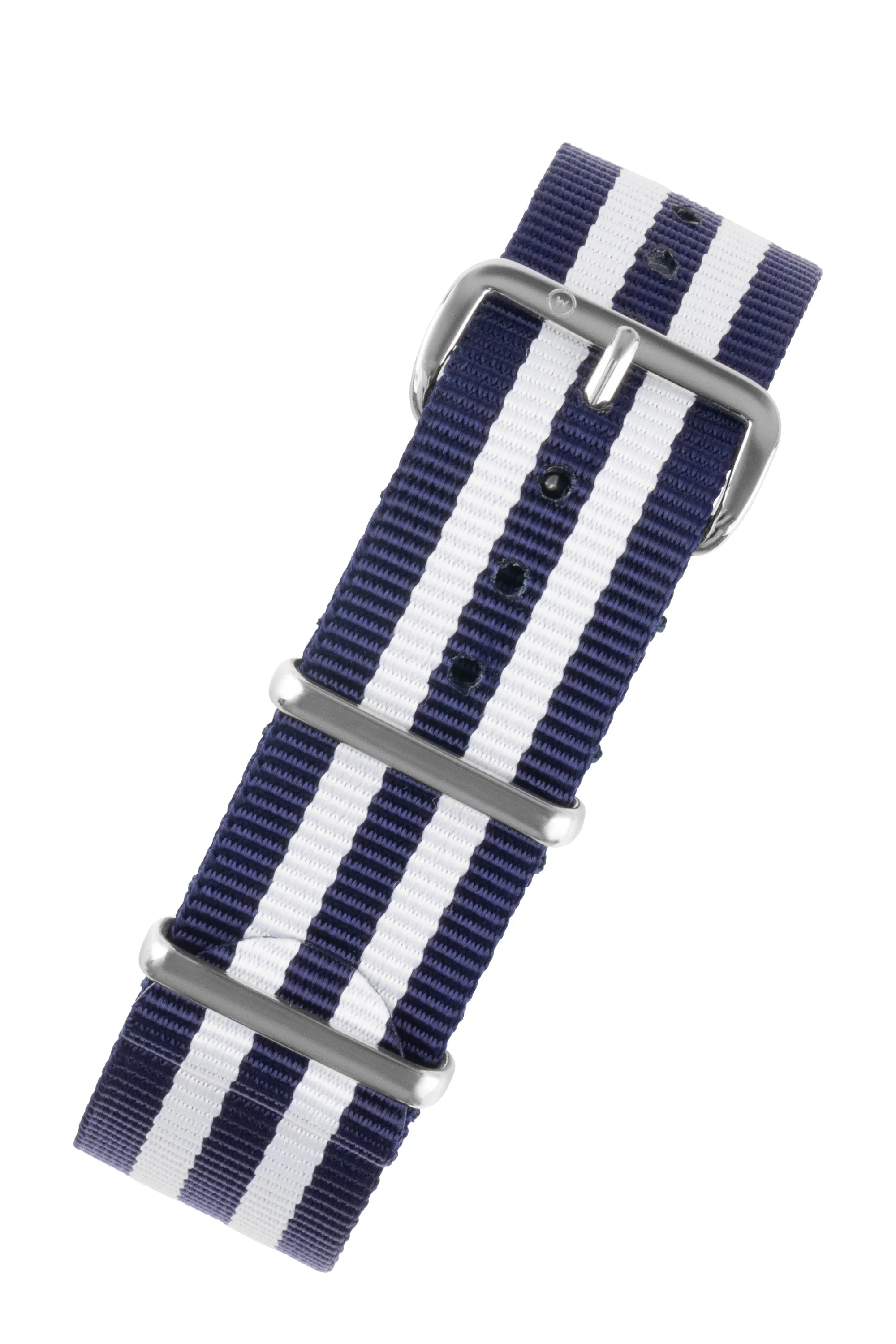 Nylon Watch Strap in BLUE with WHITE Stripes
