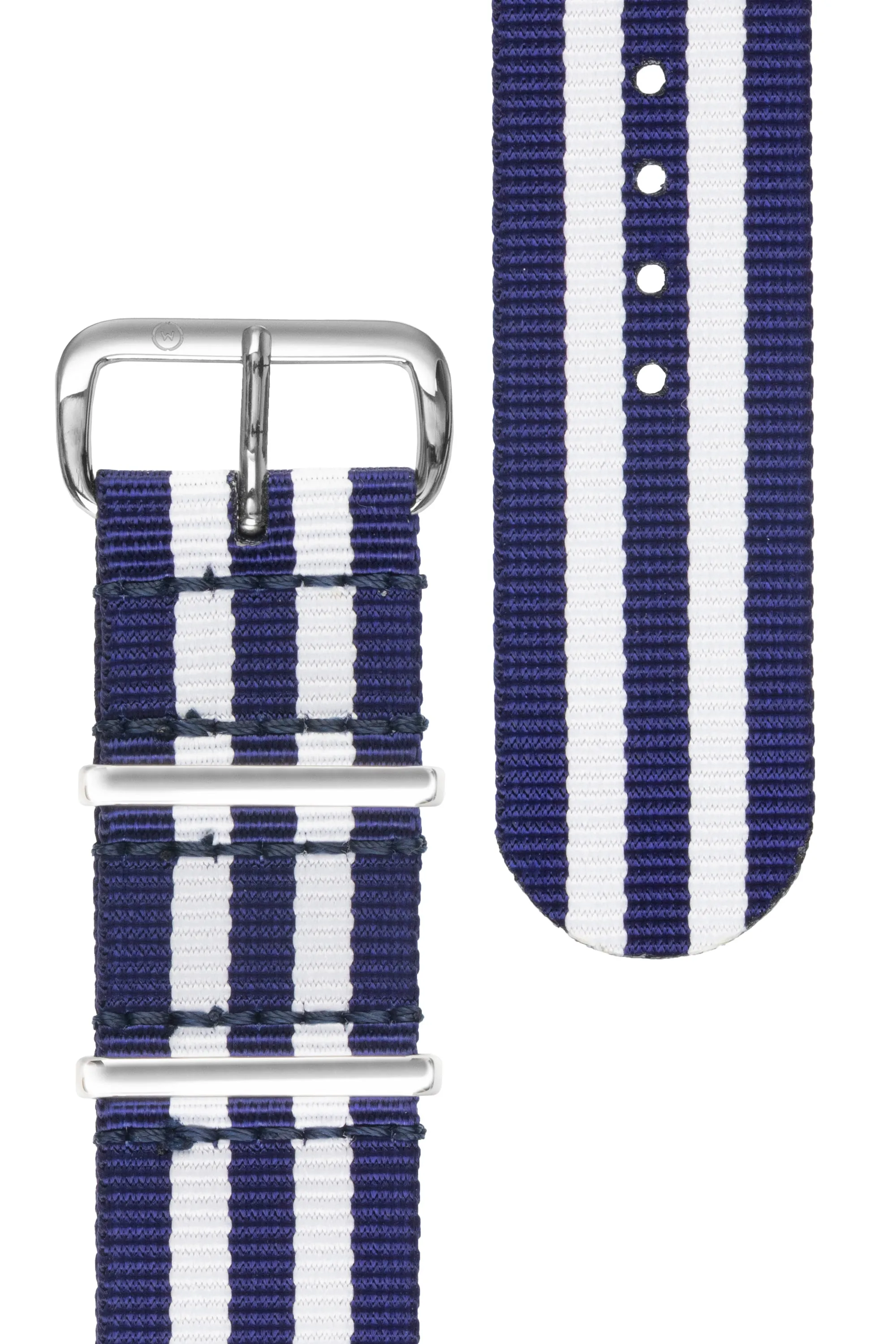 Nylon Watch Strap in BLUE with WHITE Stripes