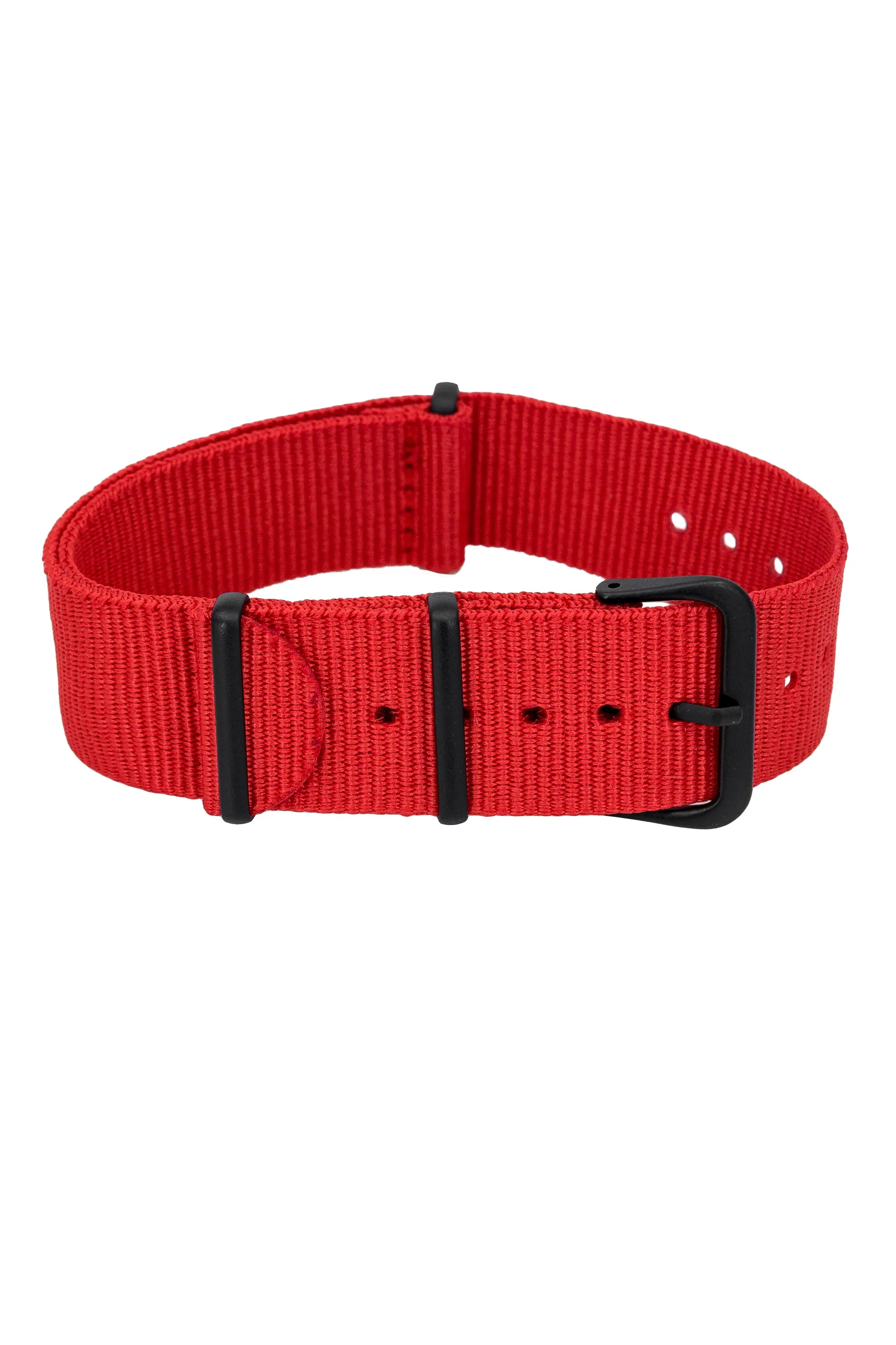 Nylon Watch Strap in RED with PVD Buckle and Keepers