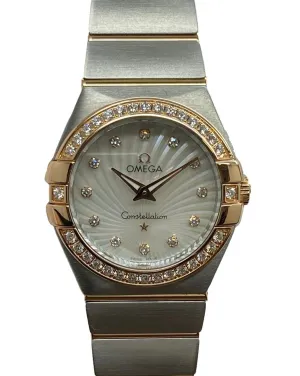 Omega  123.25.24.60.55.002 MOP Diamond Dial Quartz Women's Watch