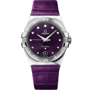 Omega Constellation 35 mm, steel on leather strap