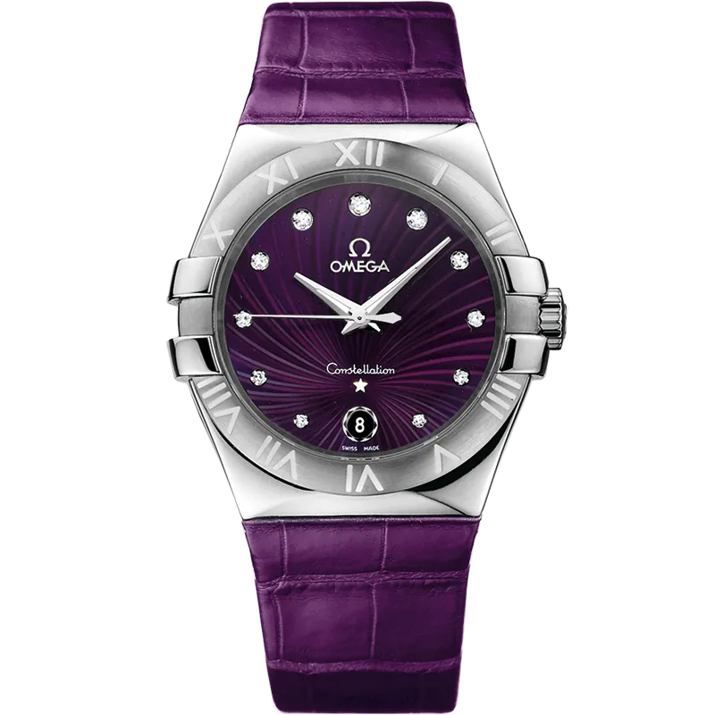 Omega Constellation 35 mm, steel on leather strap