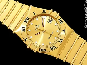 Omega Constellation Mens 35mm, Quartz, Date - 18K Gold Plated & Diamonds
