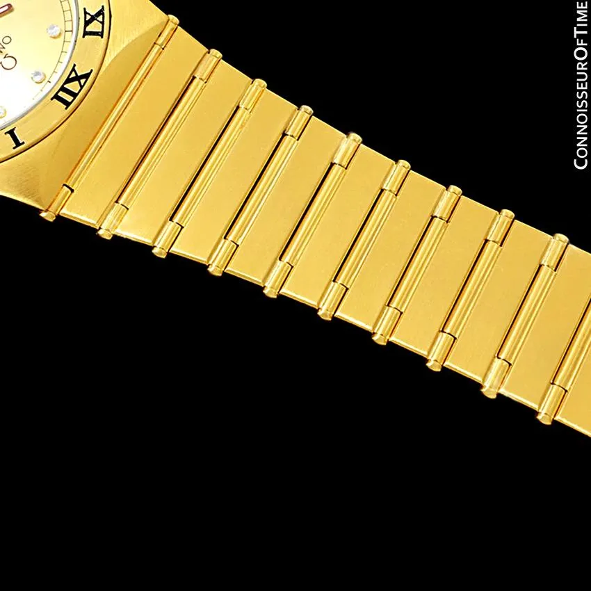 Omega Constellation Mens 35mm, Quartz, Date - 18K Gold Plated & Diamonds