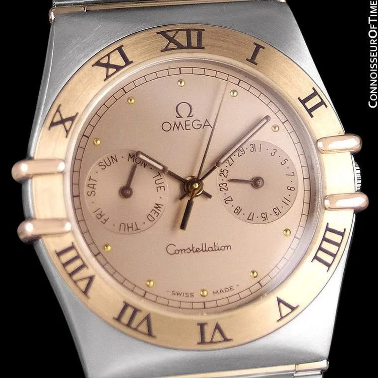 Omega Constellation Mens 35mm, Quartz, Day-Date, Full Bar - Stainless Steel & 18K Gold