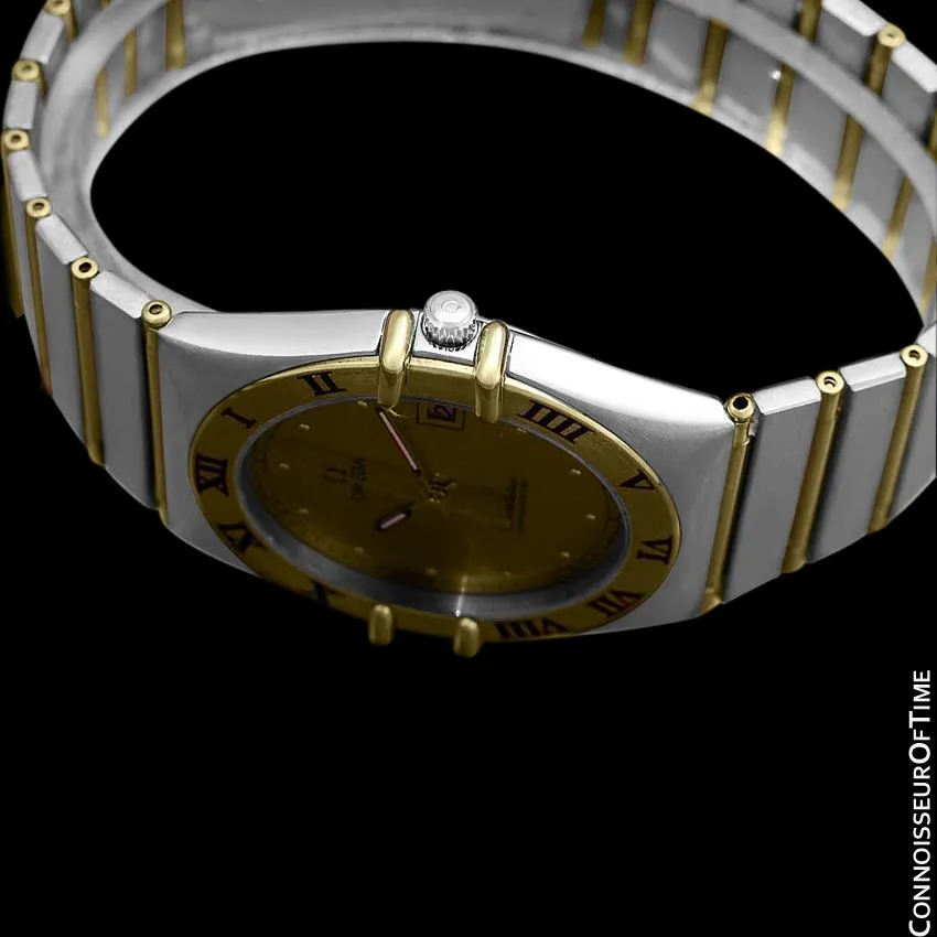 Omega Constellation Mens Watch, Quartz, Date, 35mm - Brushed Stainless Steel and 18K Gold