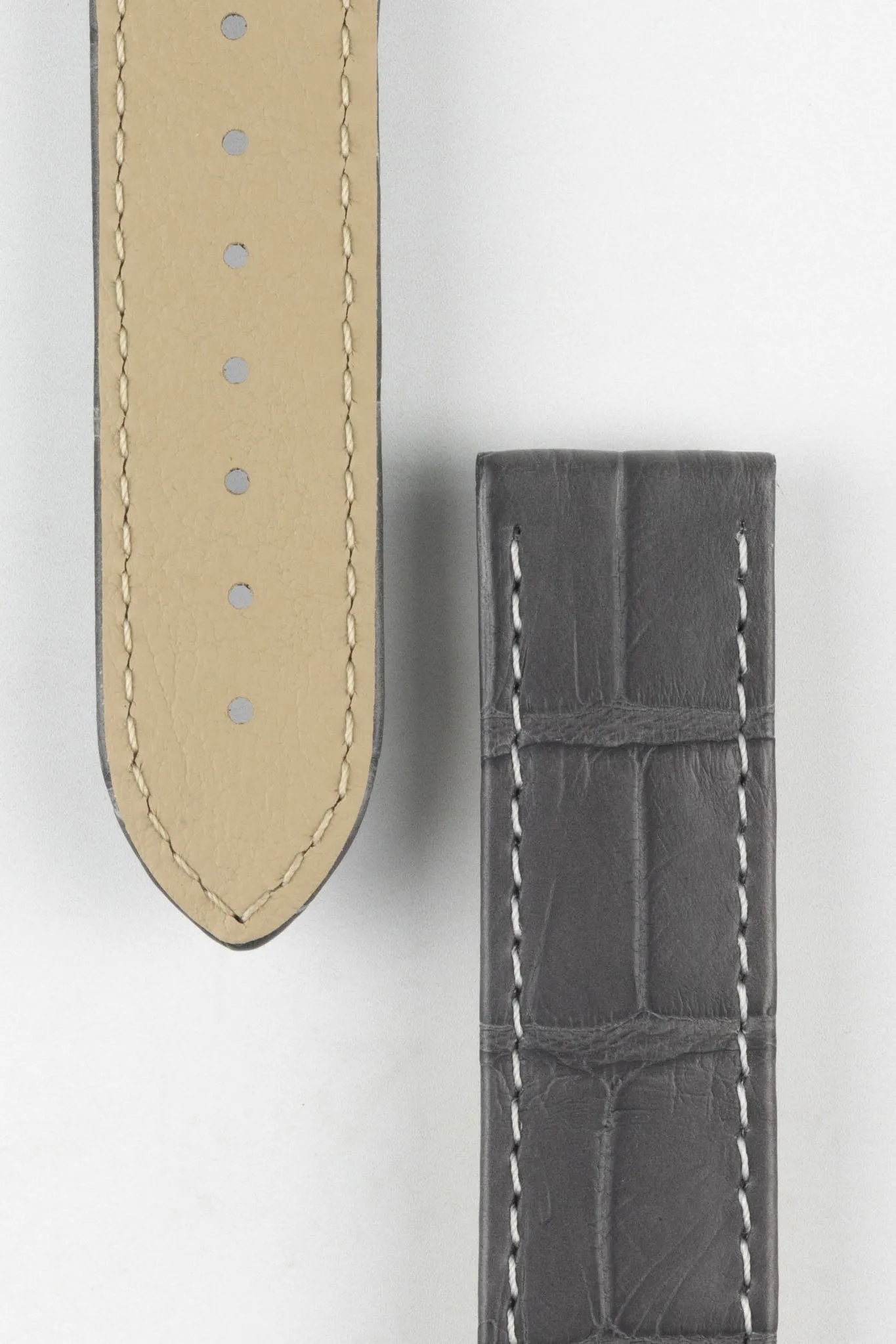 OMEGA CUZ005771 Speedmaster Moonphase 21mm Genuine Alligator Leather Deployment Watch Strap in GREY