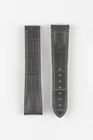 OMEGA CUZ005771 Speedmaster Moonphase 21mm Genuine Alligator Leather Deployment Watch Strap in GREY