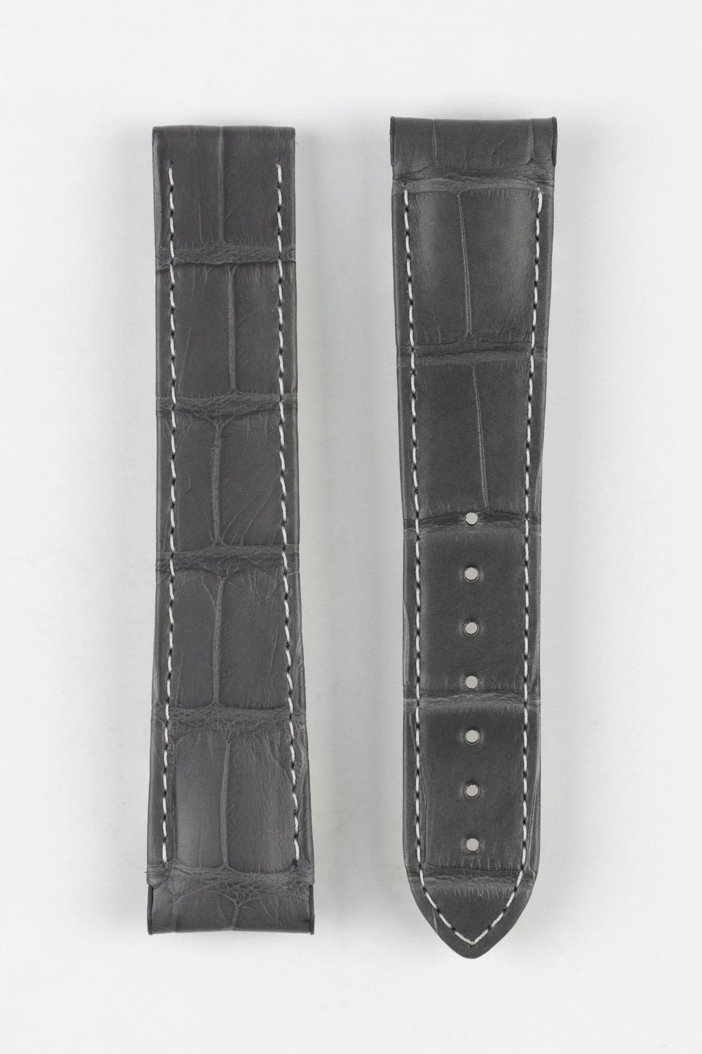 OMEGA CUZ005771 Speedmaster Moonphase 21mm Genuine Alligator Leather Deployment Watch Strap in GREY
