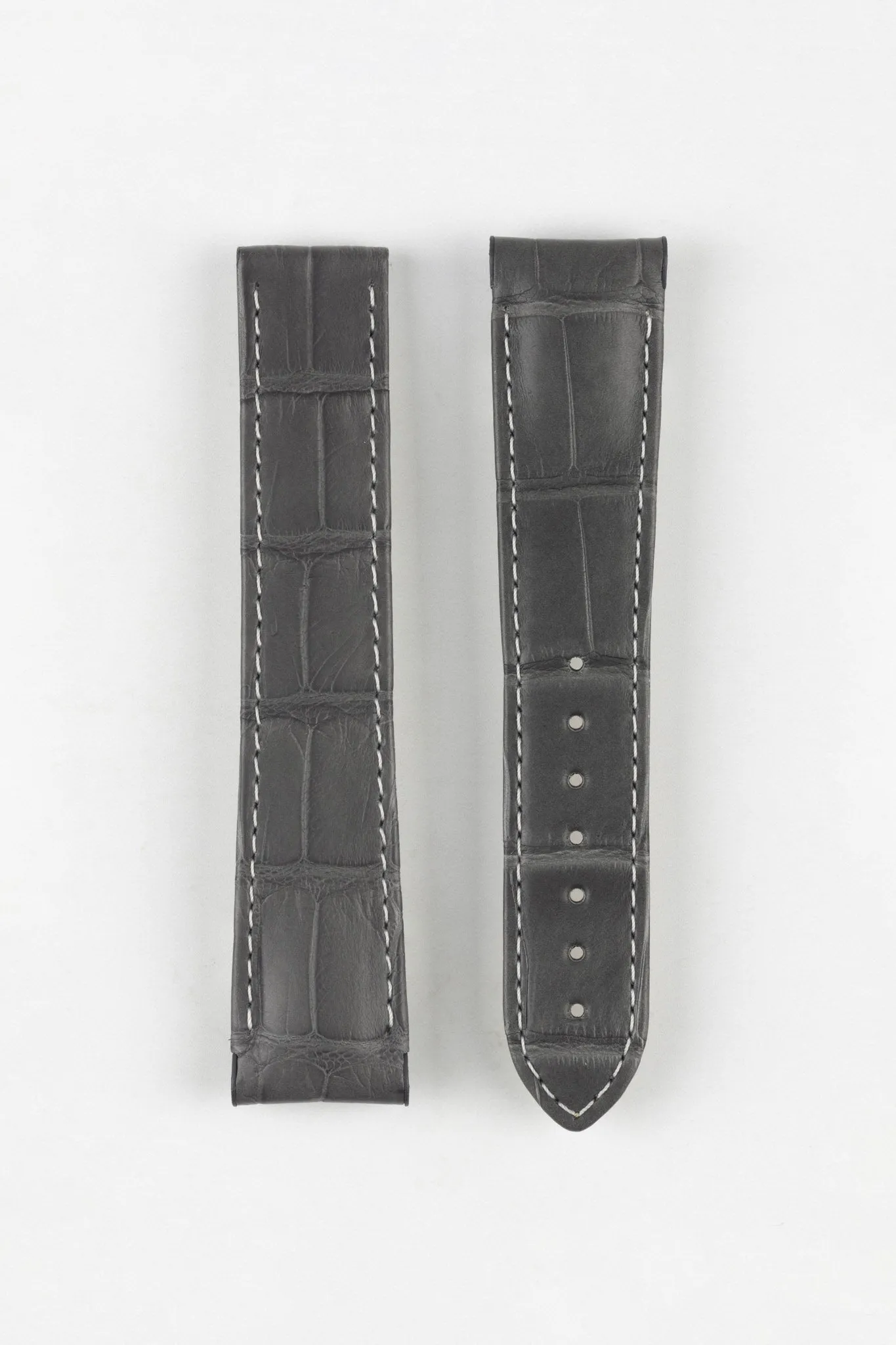 OMEGA CUZ005771 Speedmaster Moonphase 21mm Genuine Alligator Leather Deployment Watch Strap in GREY