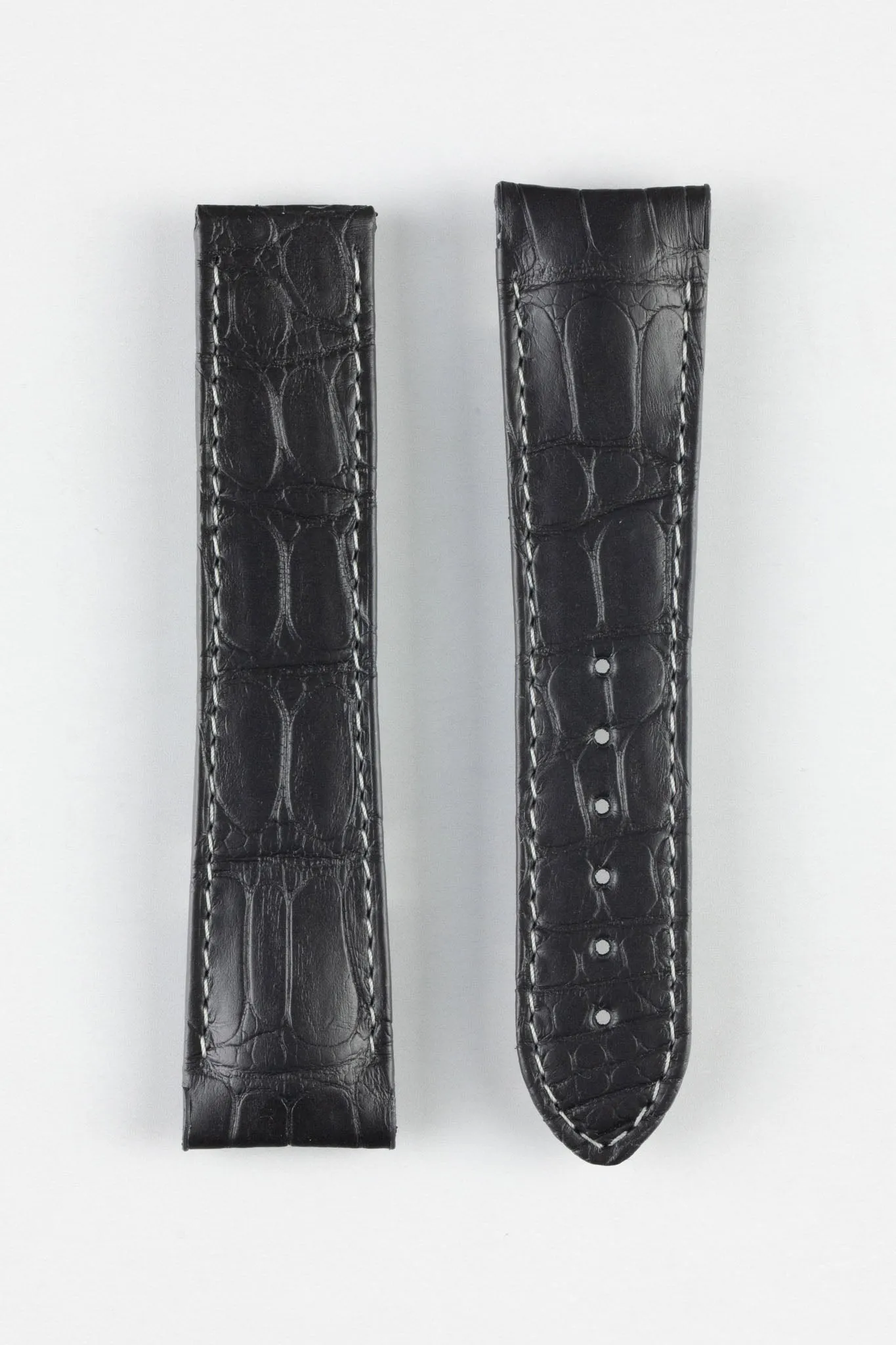 OMEGA CUZ005873 Speedmaster Moonphase 21mm Short Genuine Alligator Deployment Watch Strap in BLACK
