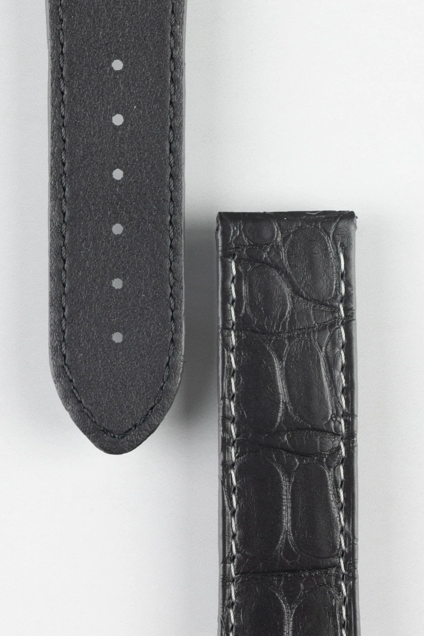 OMEGA CUZ005873 Speedmaster Moonphase 21mm Short Genuine Alligator Deployment Watch Strap in BLACK