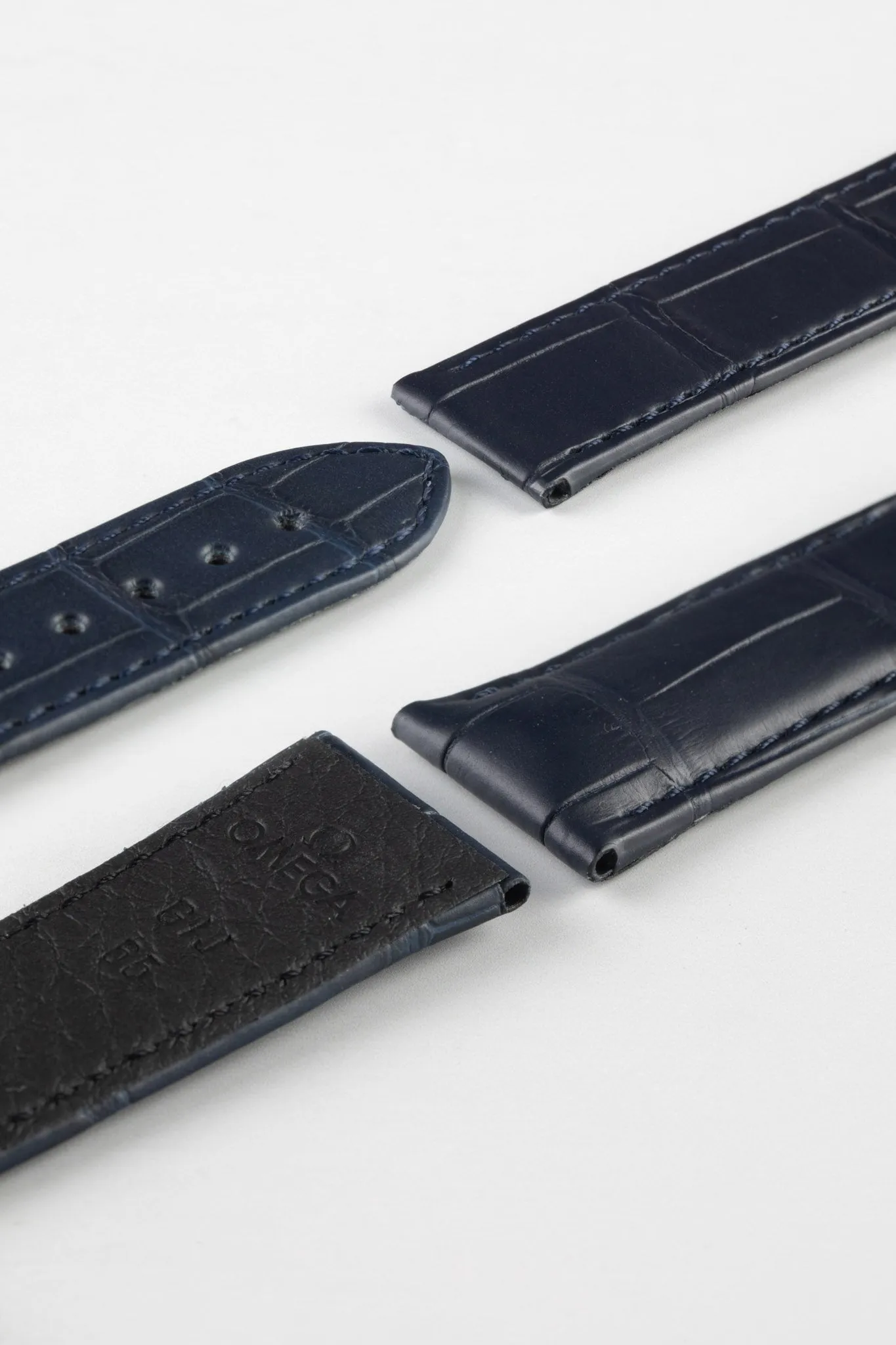 OMEGA CUZ007465 Seamaster Aqua Terra 20mm Alligator Leather Deployment Strap - BLUE