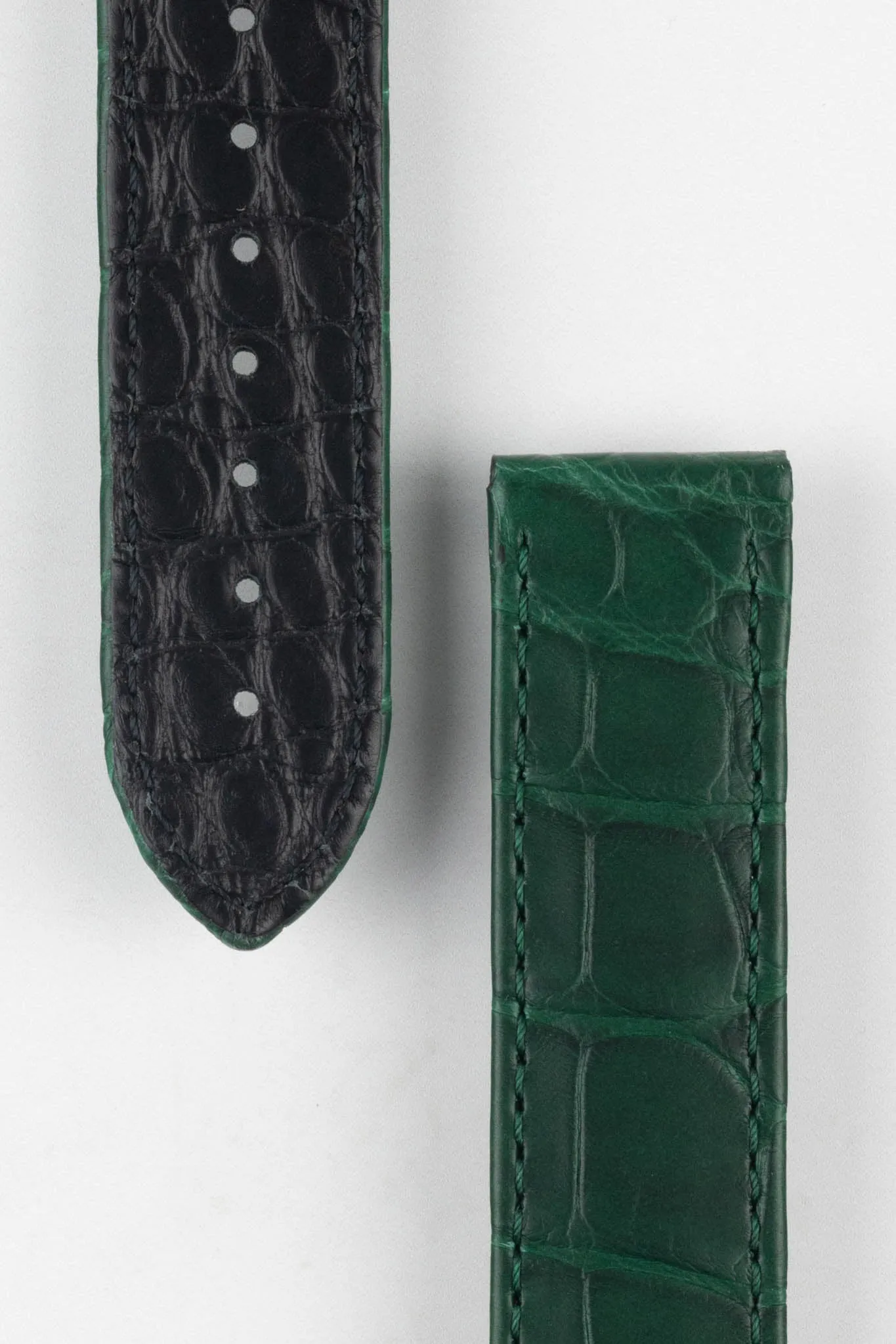 OMEGA CUZ013007 Speedmaster Moonphase 21mm Genuine Alligator Deployment Watch Strap in GREEN