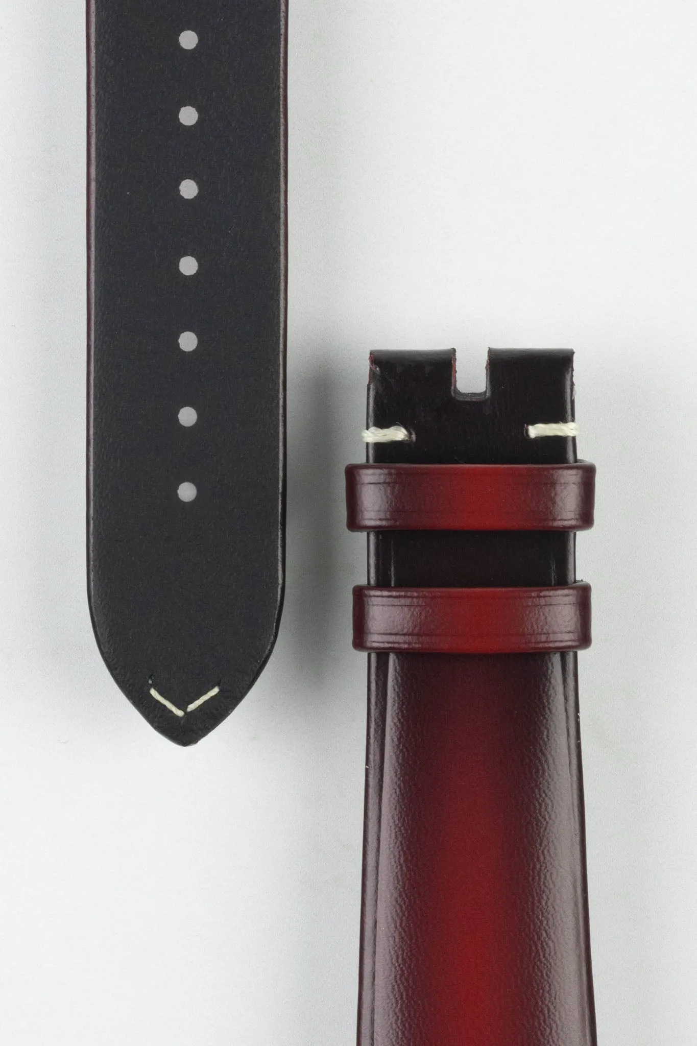 OMEGA CUZ015430 Speedmaster 57 Vintage Style 20mm Leather Watch Strap - BURGUNDY